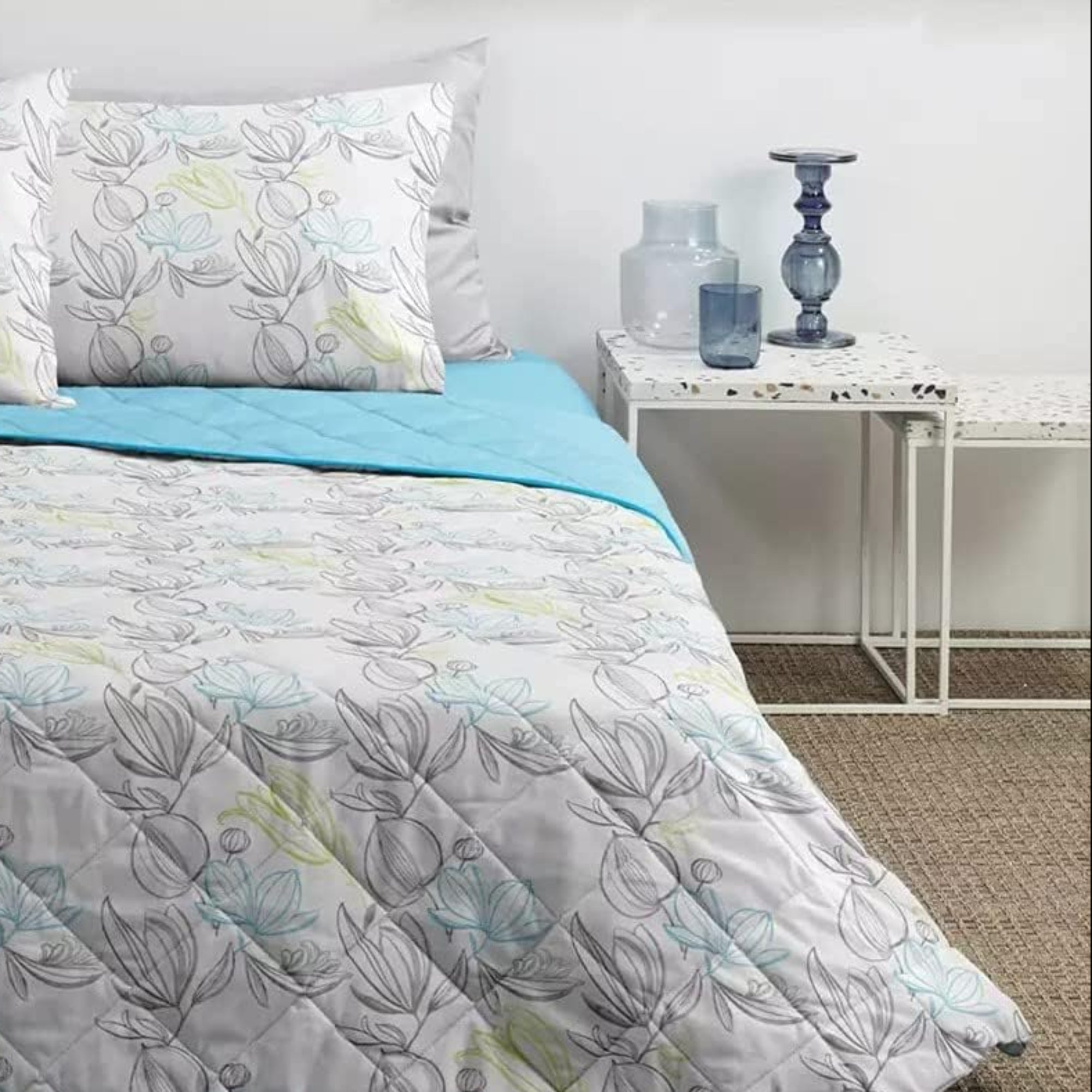 COMPLETO LETTO IN RASO CAPODIMONTE BLU | COMPLETO LETTO RASO COMPLETO LETTO IN RASO CAPODIMONTE BLU | COMPLETO LETTO RASO