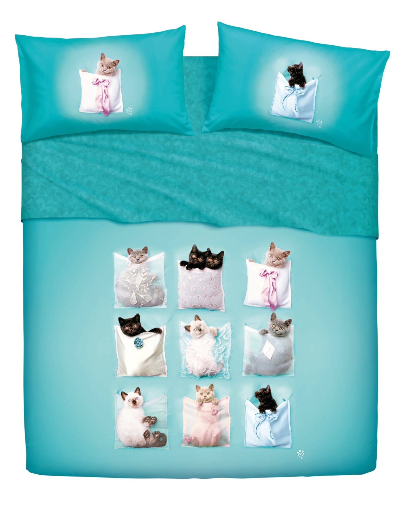 BASSETTI Completo letto in cotone con immagini fotografiche Made in Italy