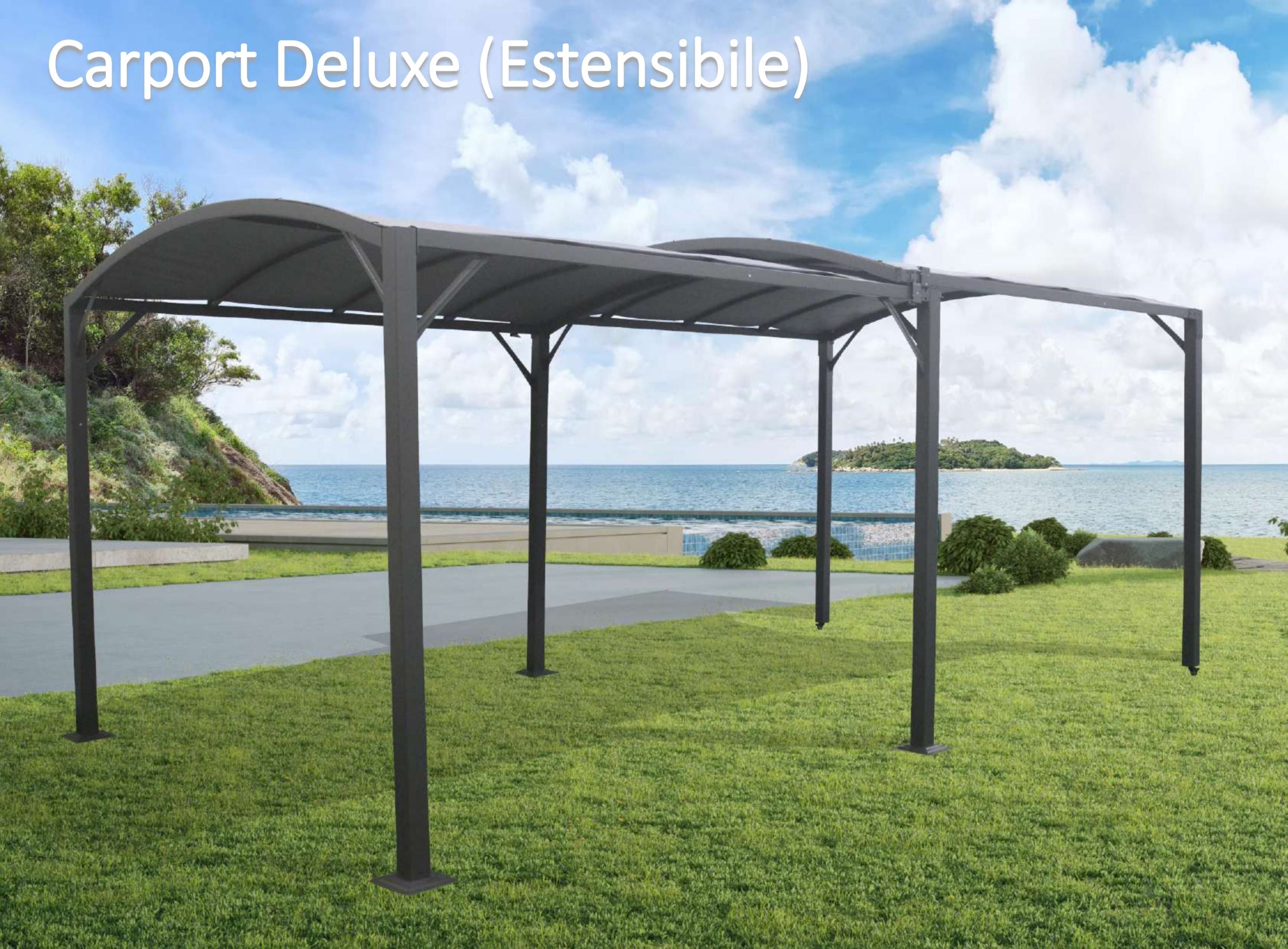 Carport Deluxe Clima Natura configurazione compatta 3x3 metri