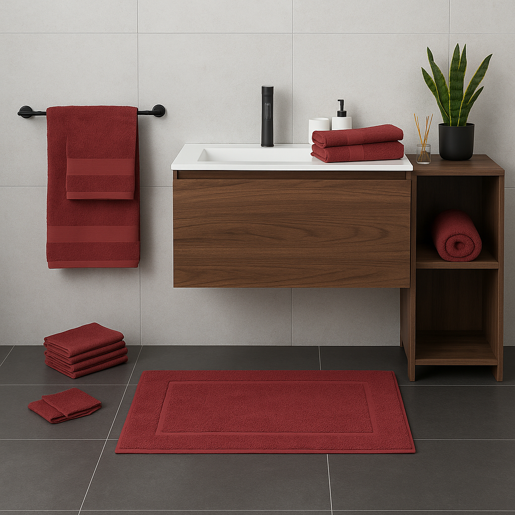 UNO DESIGN Coppia Asciugamano + Ospite Julia in Spugna di Puro Cotone 500 gr/mq