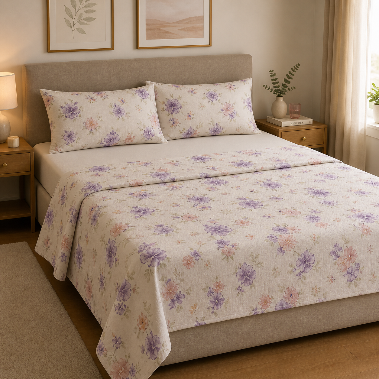 HERMET Completo Letto Matrimoniale Ginevra 100% Cotone di Alta Qualità