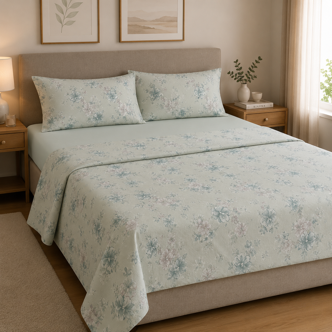 HERMET Completo Letto Matrimoniale Ginevra 100% Cotone di Alta Qualità