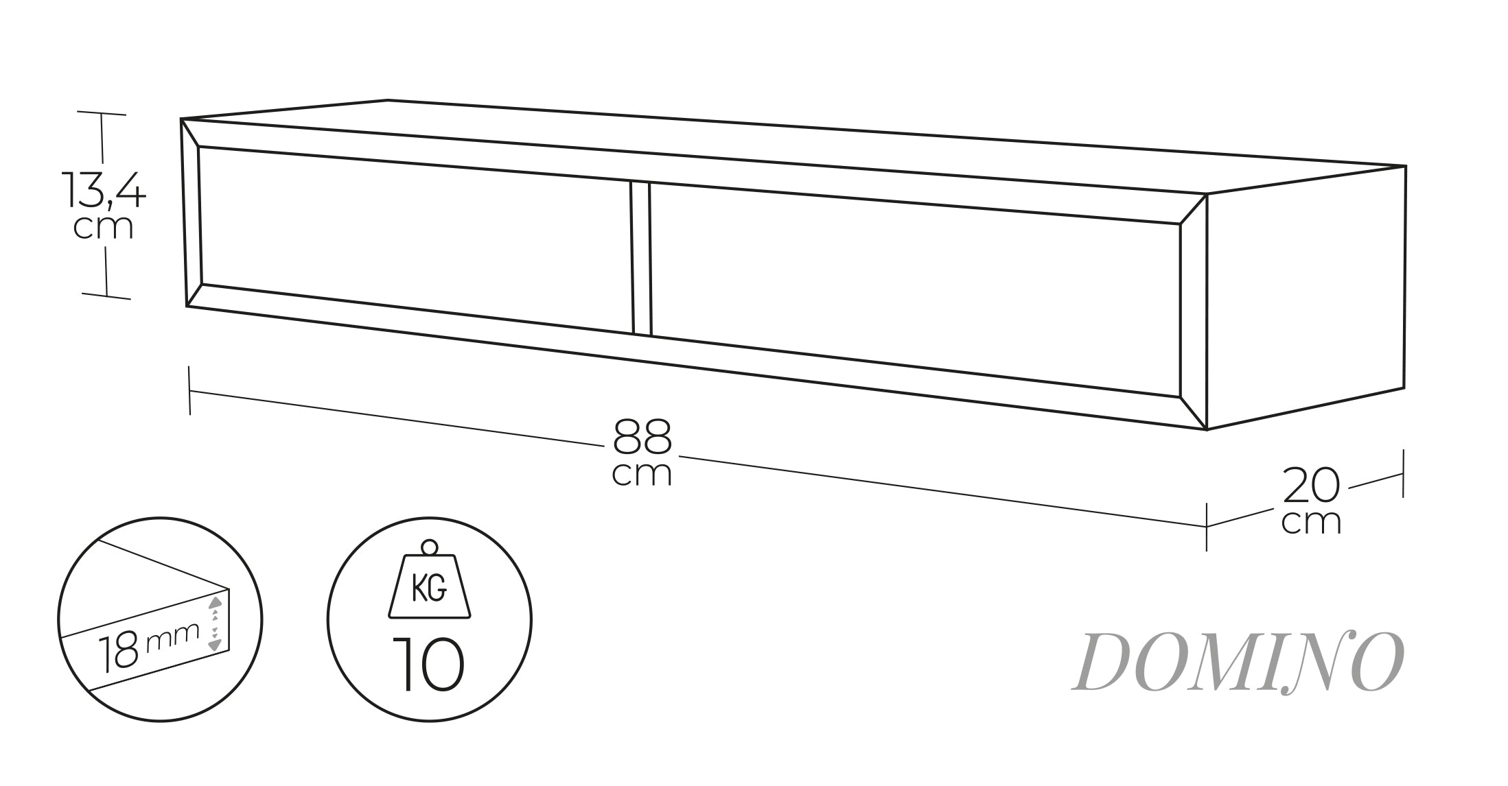 MODULARREDO Mensola da muro Domino
