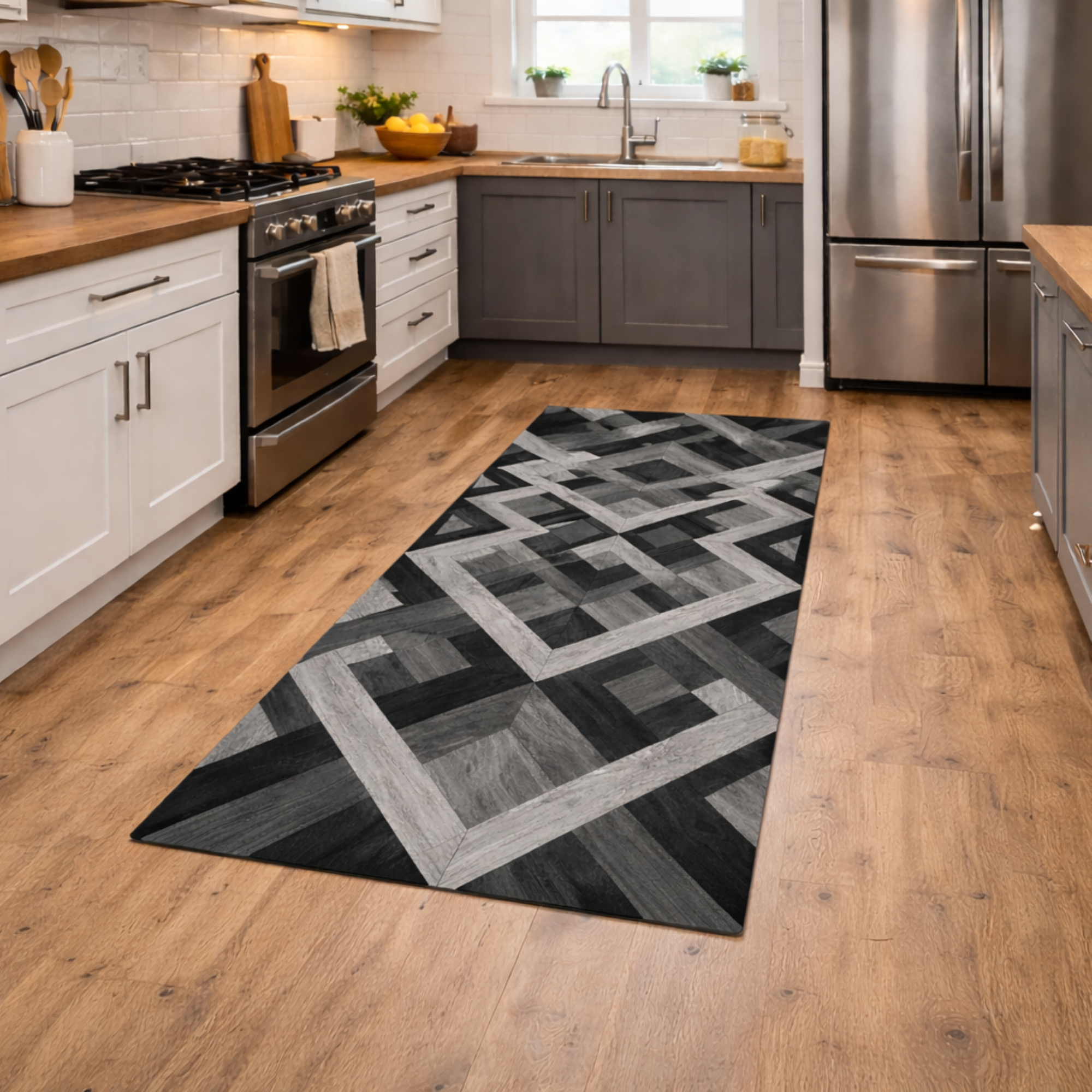 CASSESE HOME Passatoia/Tappeto Bordato in Poliestere con Retro Antiscivolo in PVC  Made in Italy