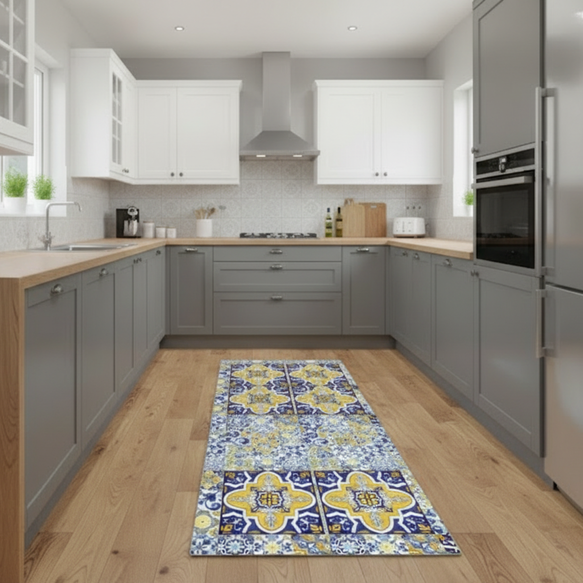 CASSESE HOME Passatoia/Tappeto Bordato in Poliestere con Retro Antiscivolo in PVC  Made in Italy