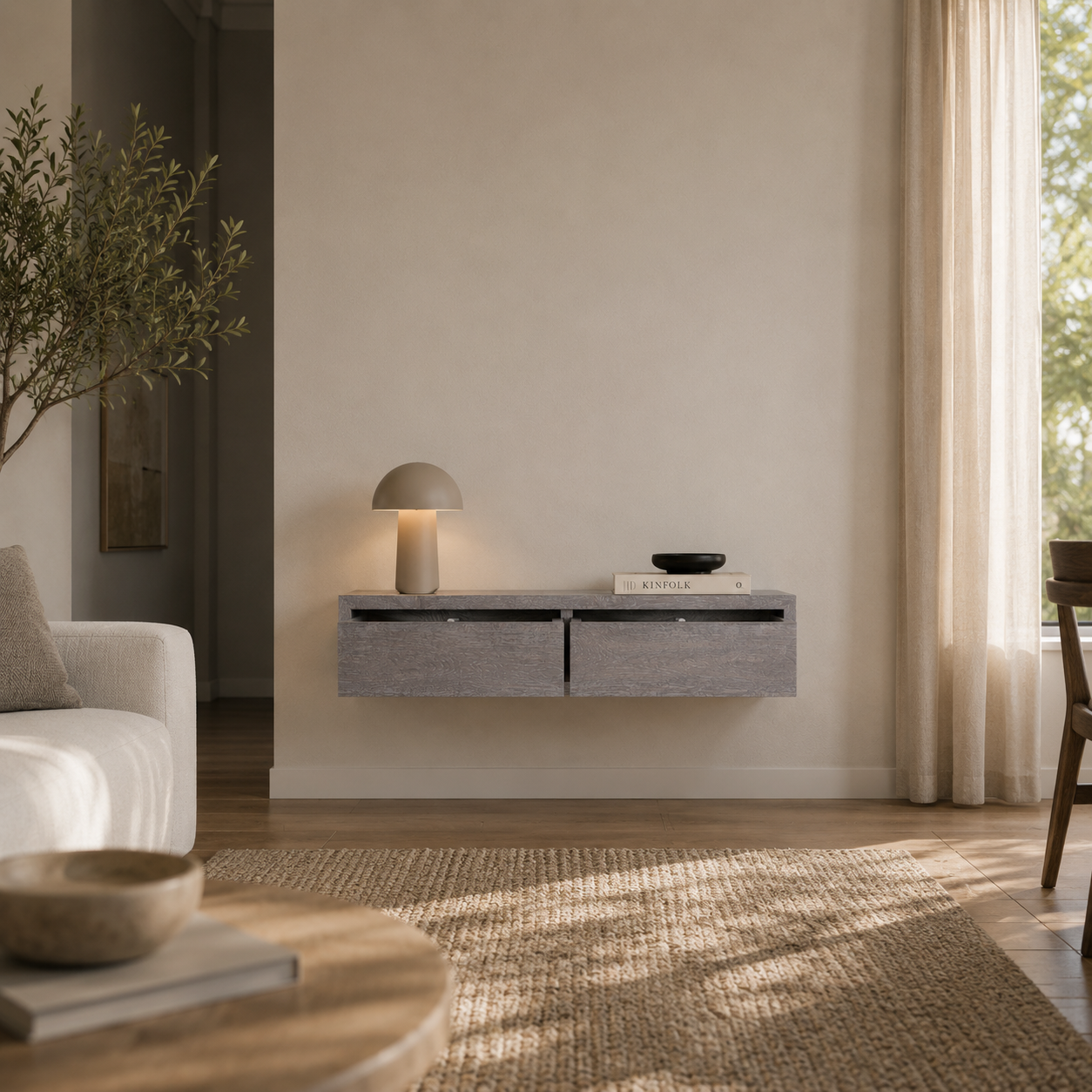 MODULARREDO Mensola da Muro con Cassetto Domino Maxi 88.2x23 cm