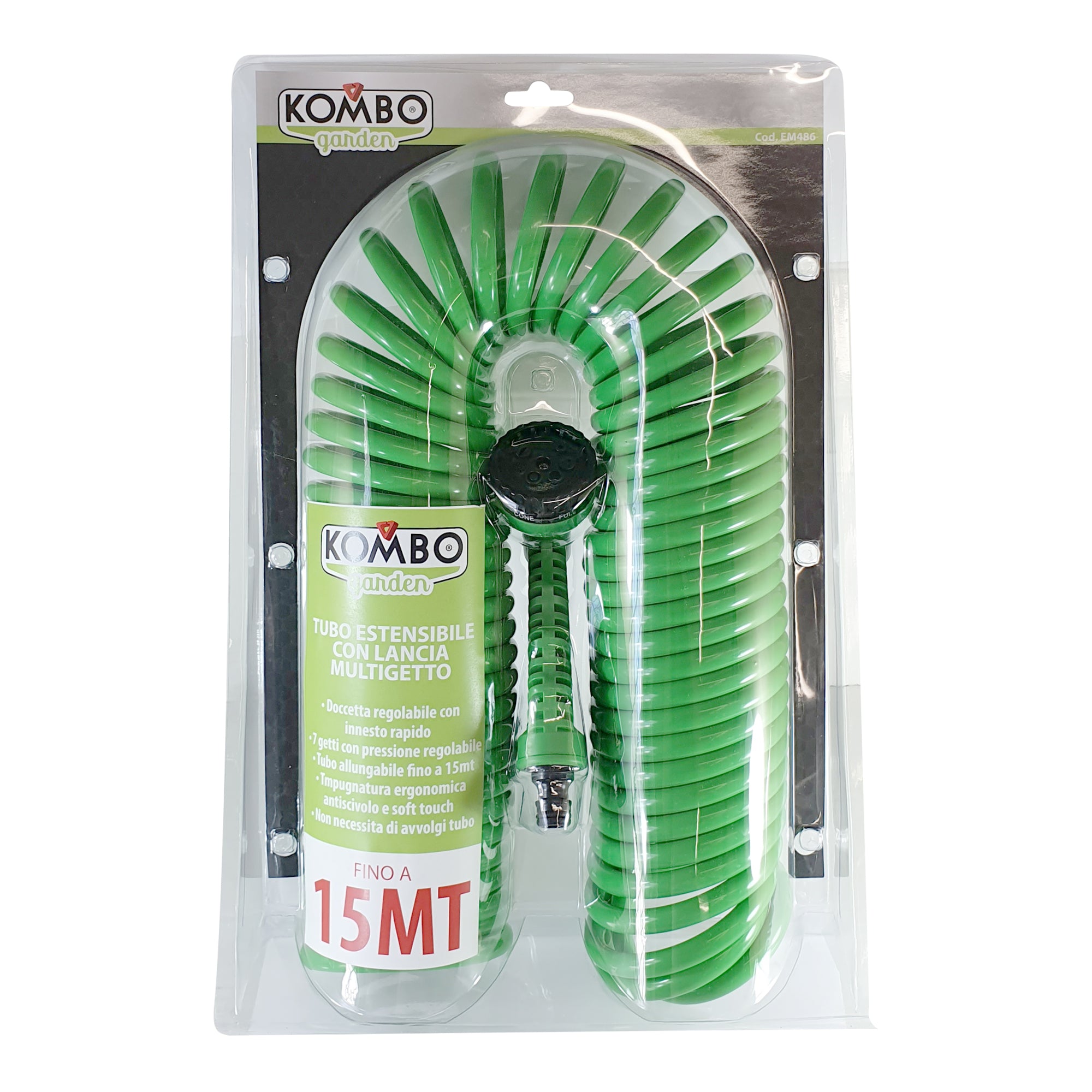 KOMBO Tubo irrigazione estensibile fino a 15mt con lancia