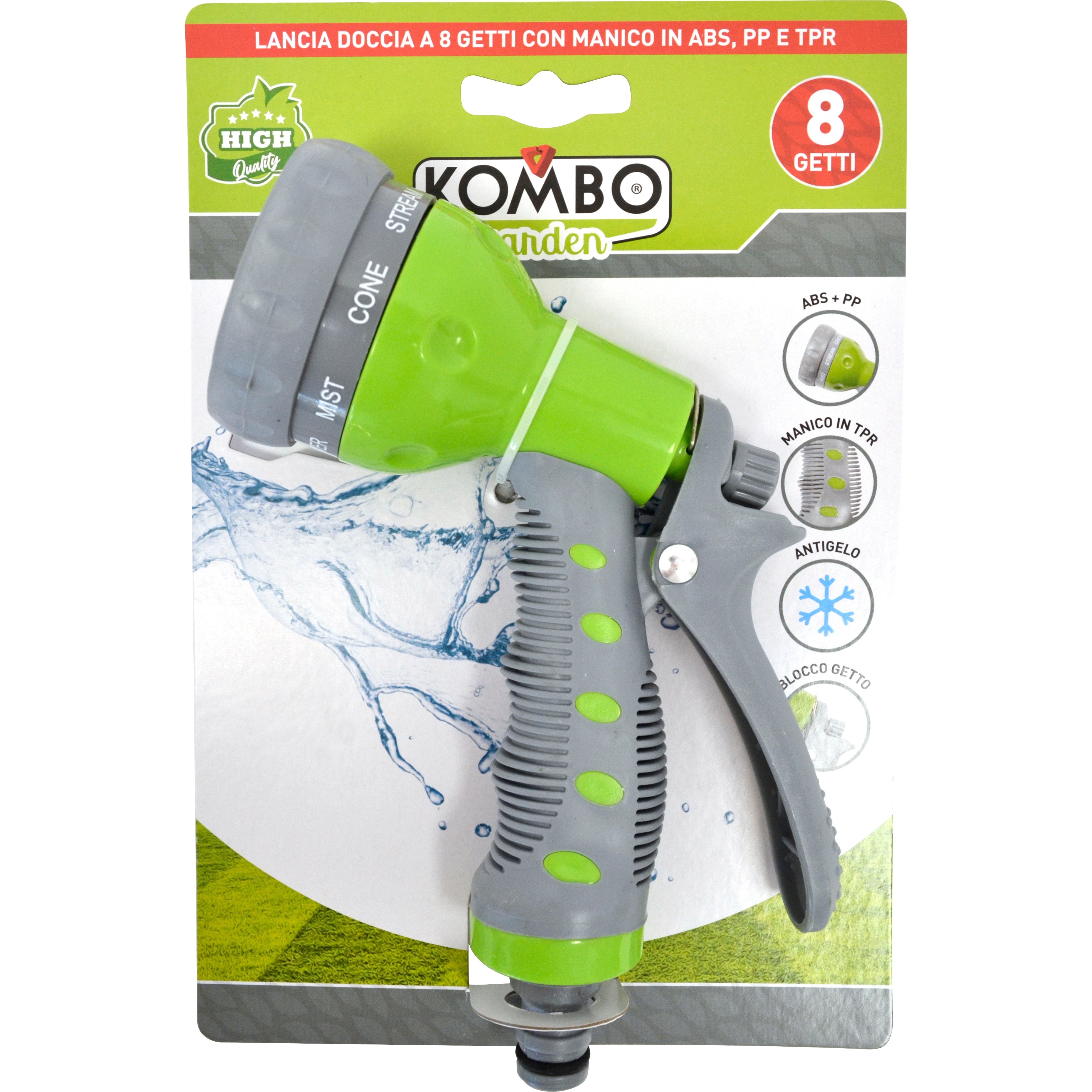 KOMBO Pistola ad acqua 8 getti regolabili