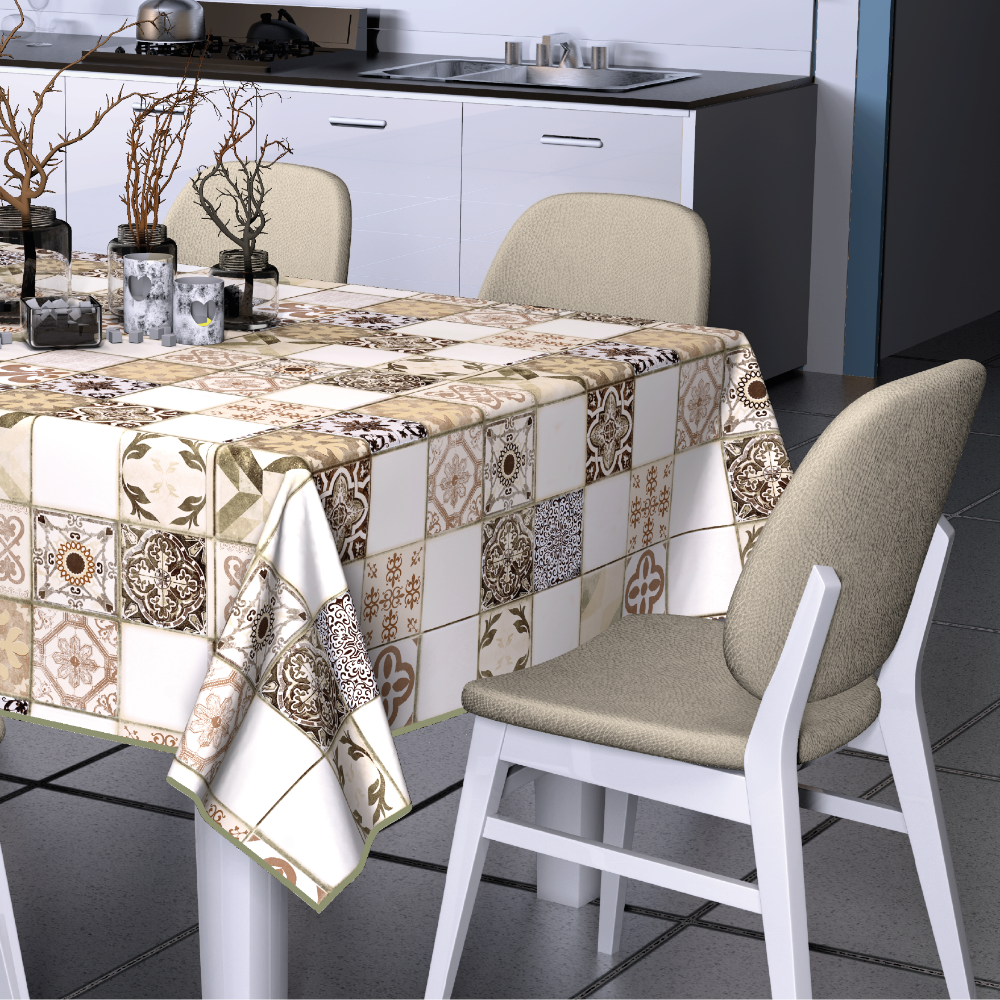 CASSESE HOME Tovaglia in PVC Breccia Con Bordino – Antimacchia, Pratica e Decorativa Made in Italy