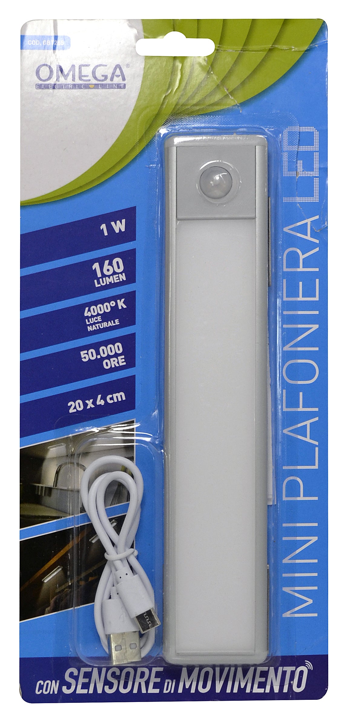 OMEGA Lampada LED per Armadi con sensore di movimento 20 cm.