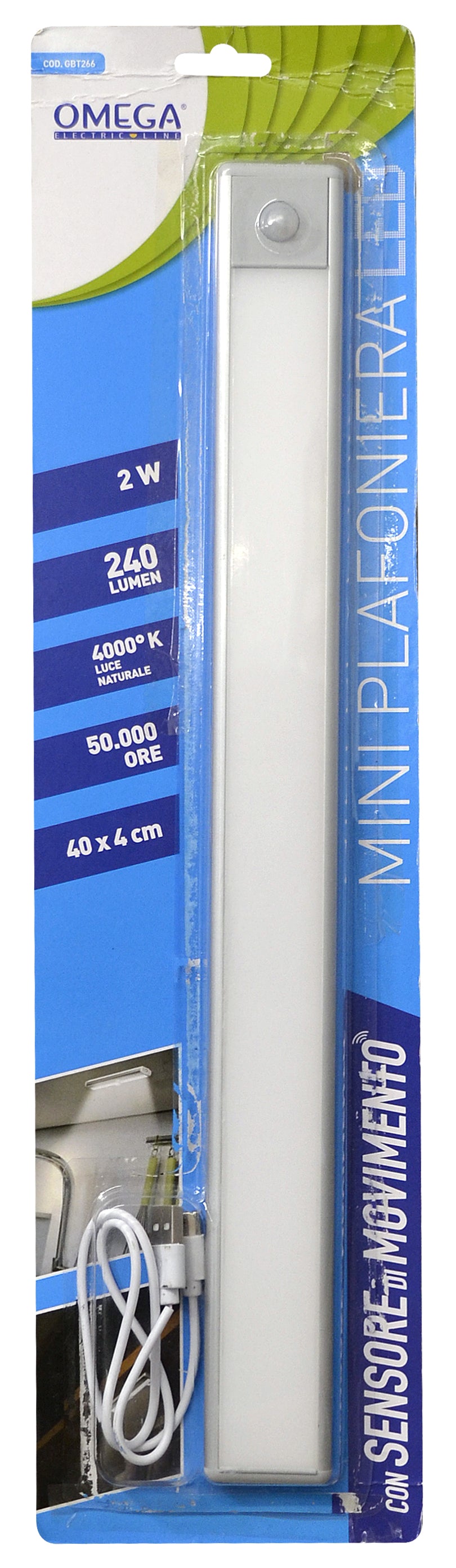 OMEGA Lampada LED per Armadi con sensore di movimento 40 cm.