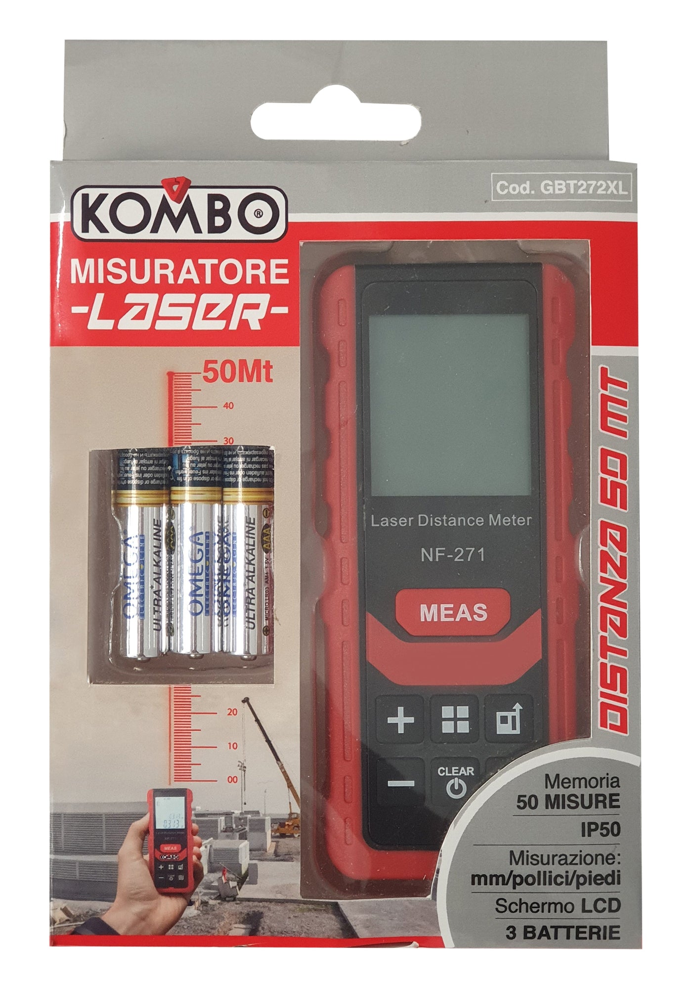 KOMBO Misuratore laser 50mt