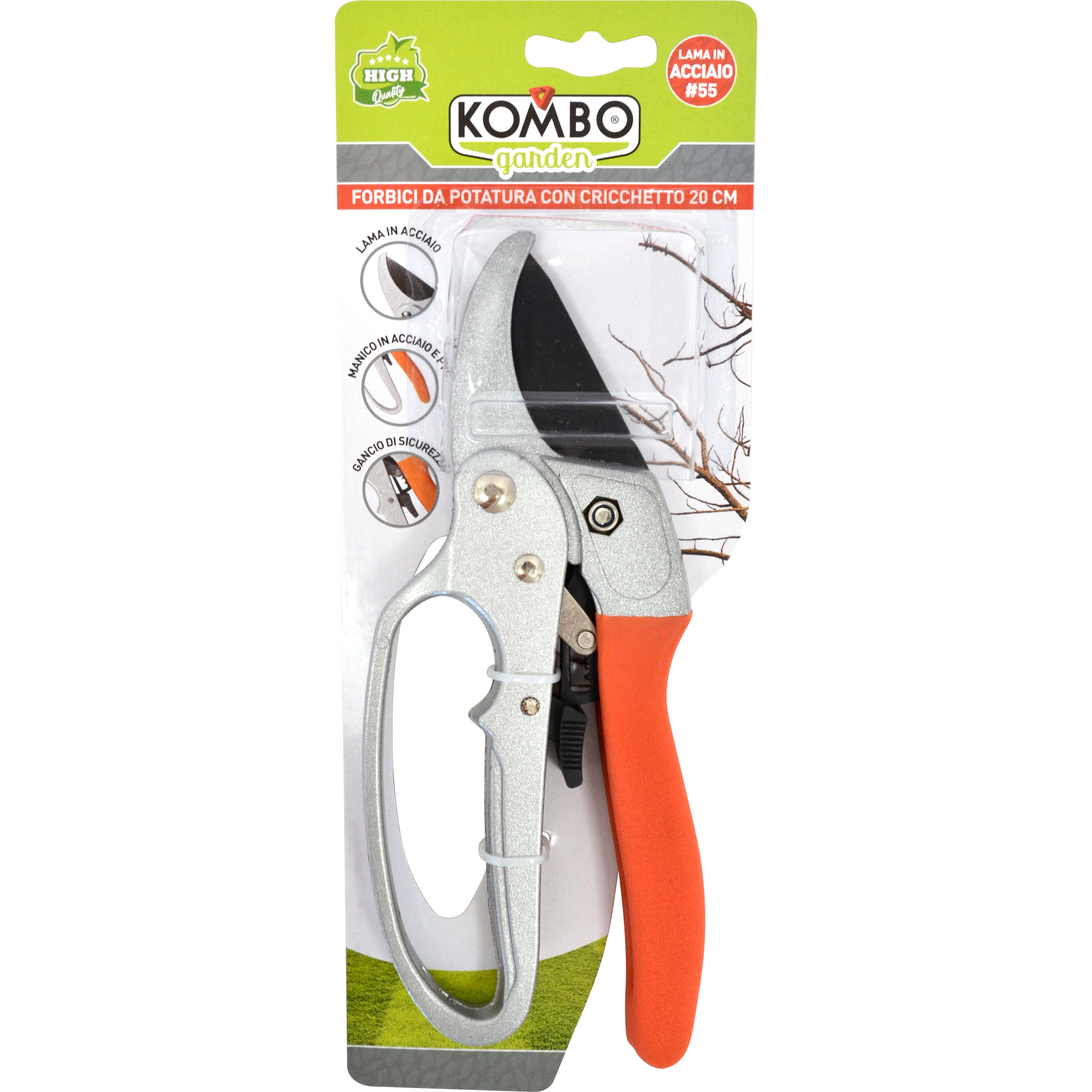 KOMBO Forbici da giardino,con cricchetto