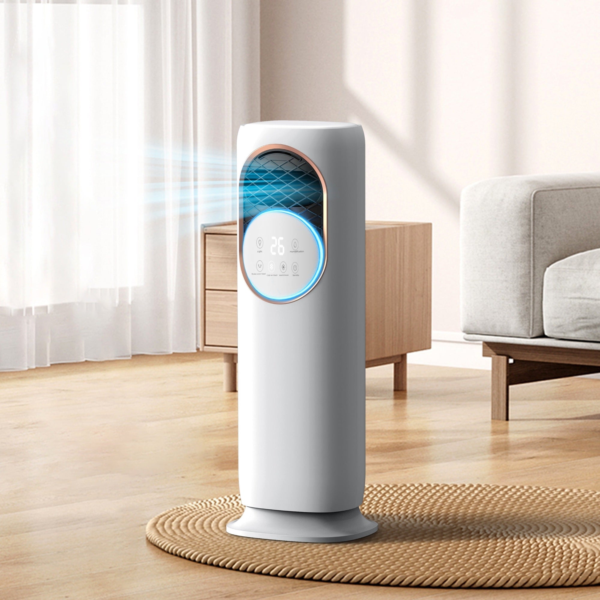 EASY2LOVE Torretta 4-in-1 Multifunzione – Ventilatore, Termoventilatore, Nebulizzatore e Sterilizzatore UV