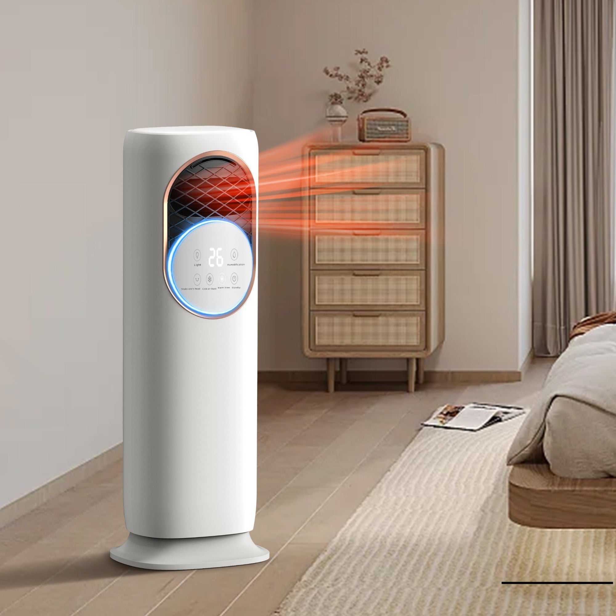 EASY2LOVE Torretta 4-in-1 Multifunzione – Ventilatore, Termoventilatore, Nebulizzatore e Sterilizzatore UV