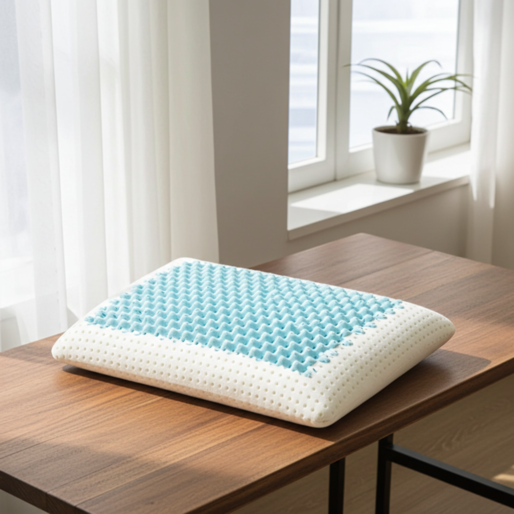 EFFE Guanciale Memory Massage Linea Memory 43x72x13_Ergonomico, Coolgel e Anti-Acaro_Made in Italy