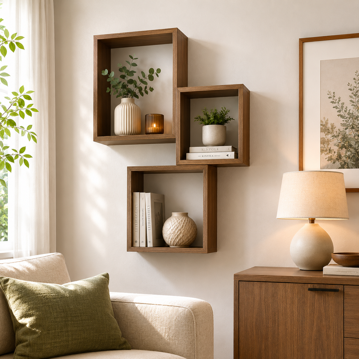 MODULARREDO Set 3 Mensole a Cubo Incubo Slim 30cm + 27cm + 24cm