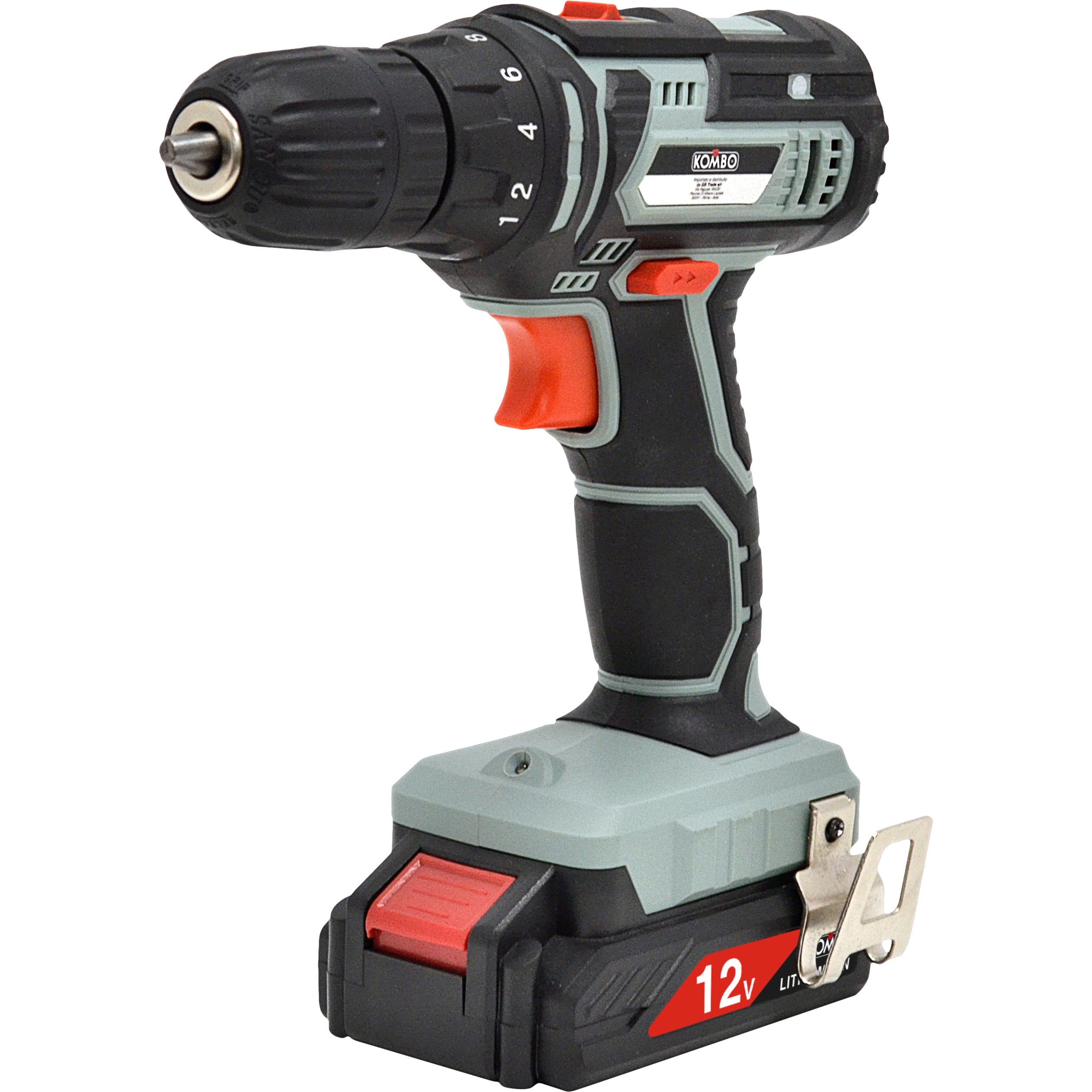 KOMBO Kit trapano cordless 1,5 ah + valigetta con 79 accessori