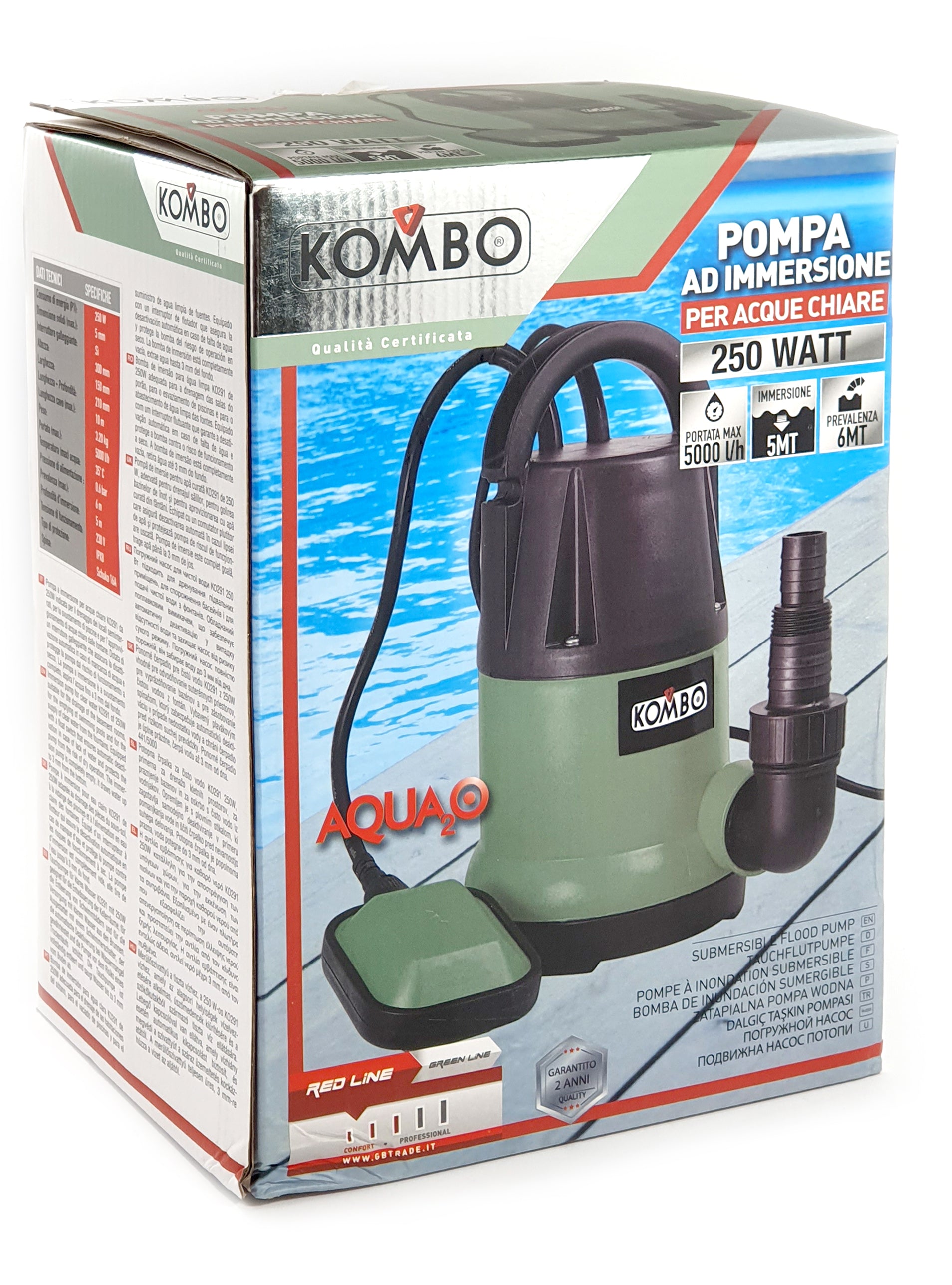 KOMBO Pompa ad immersione per acque chiare 5000 lt/min 250W