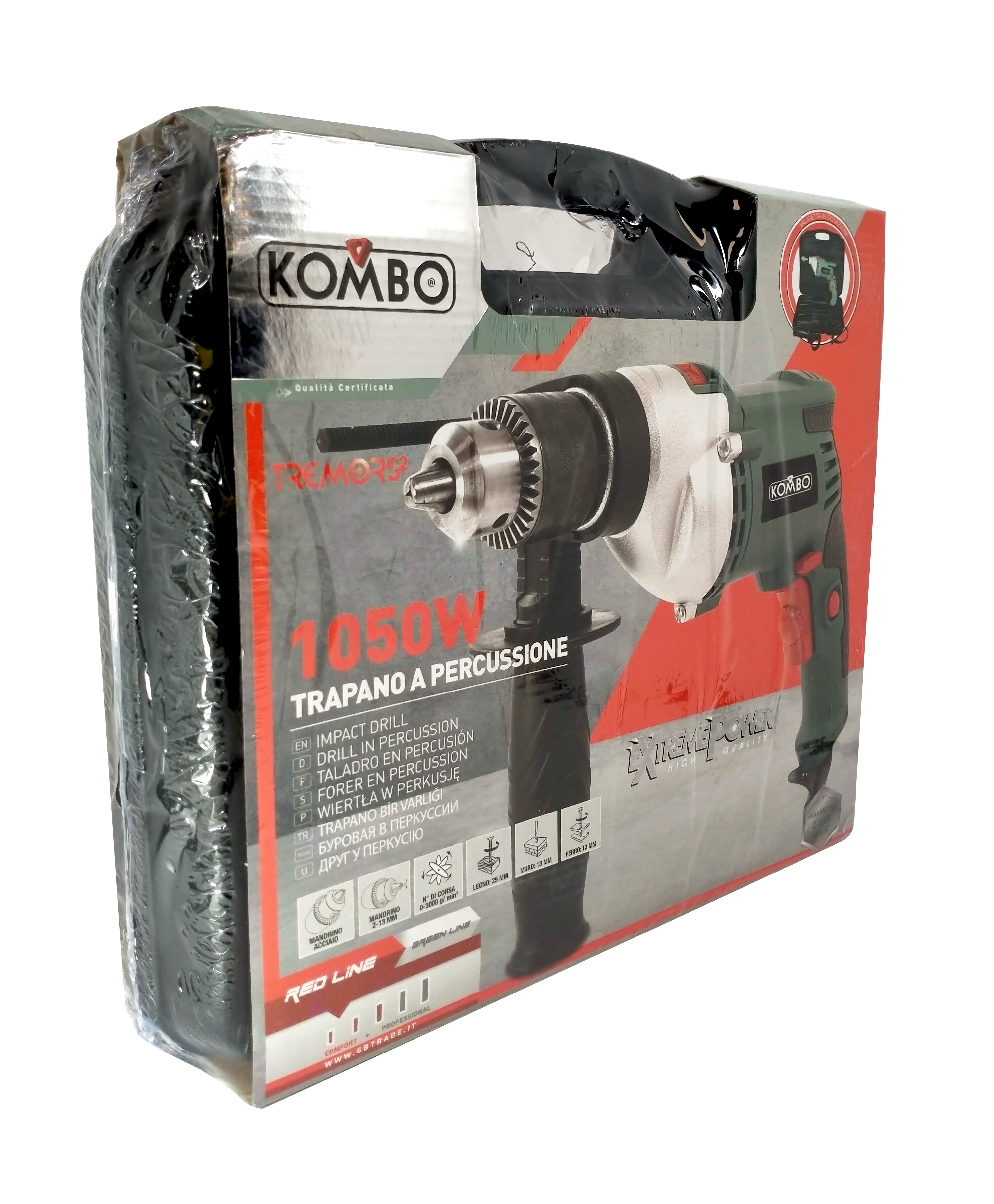 KOMBO Set valigetta trapano a percussione 1050W