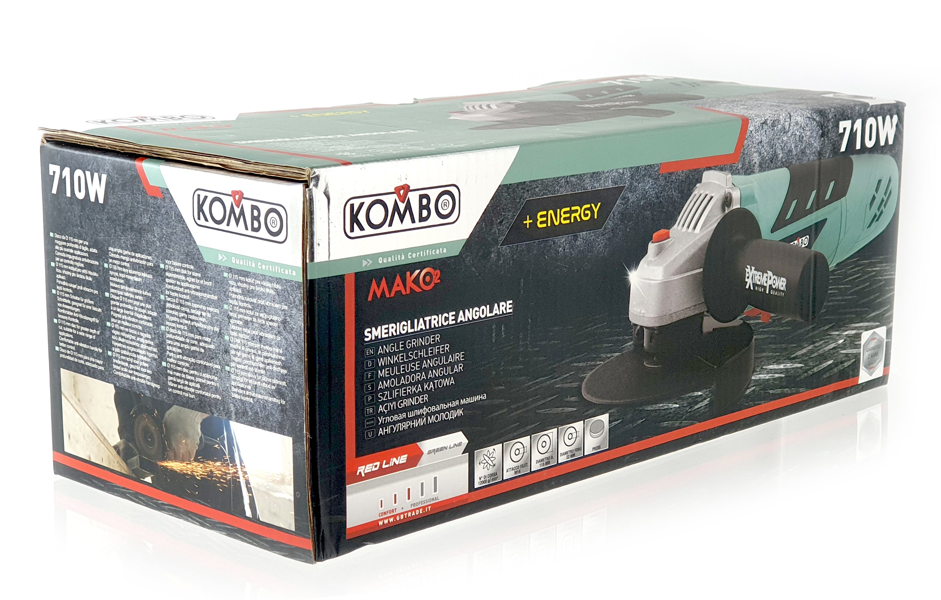 KOMBO Smerigliatrice angolare d.115 710W