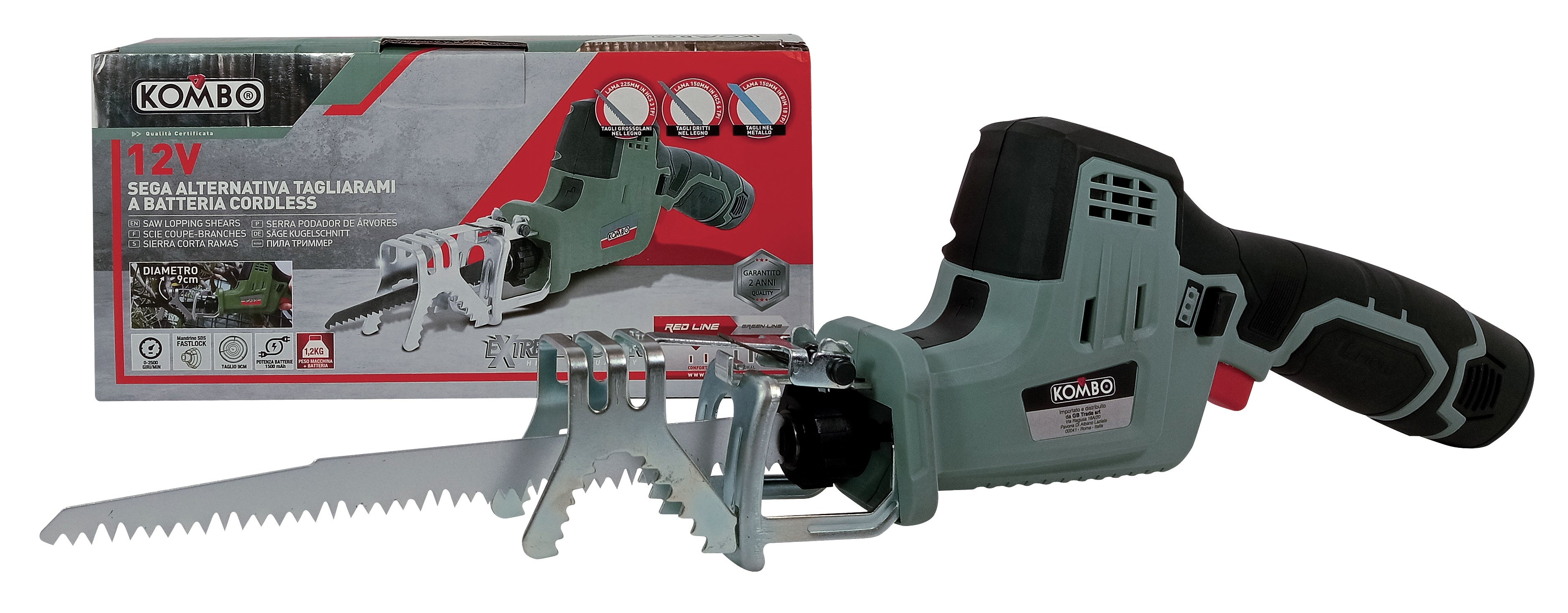 KOMBO Seghetto tagliarami cordless 12V