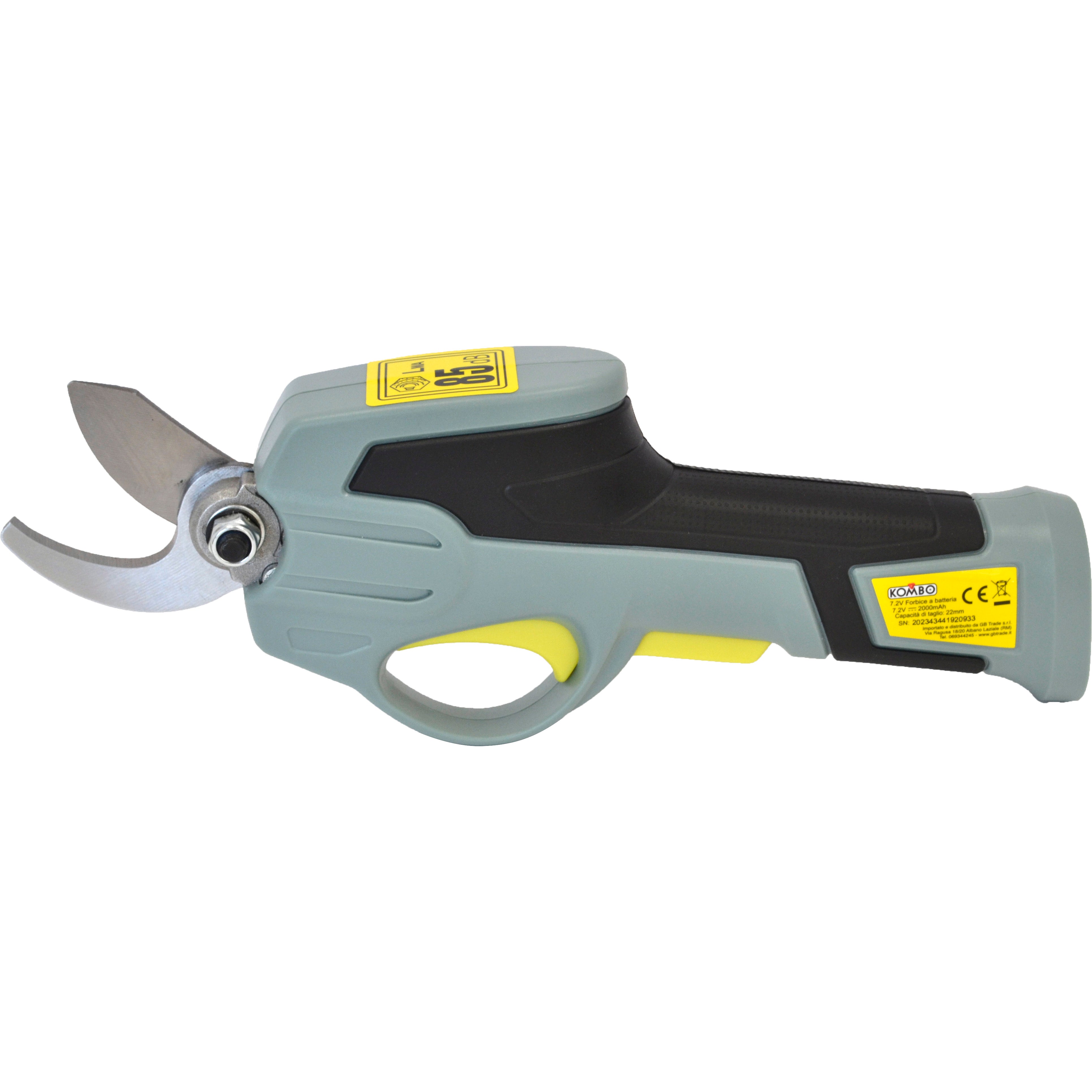 KOMBO Forbici potatura cordless con 2 batterie al litio da 2.0 Ah 7,2V