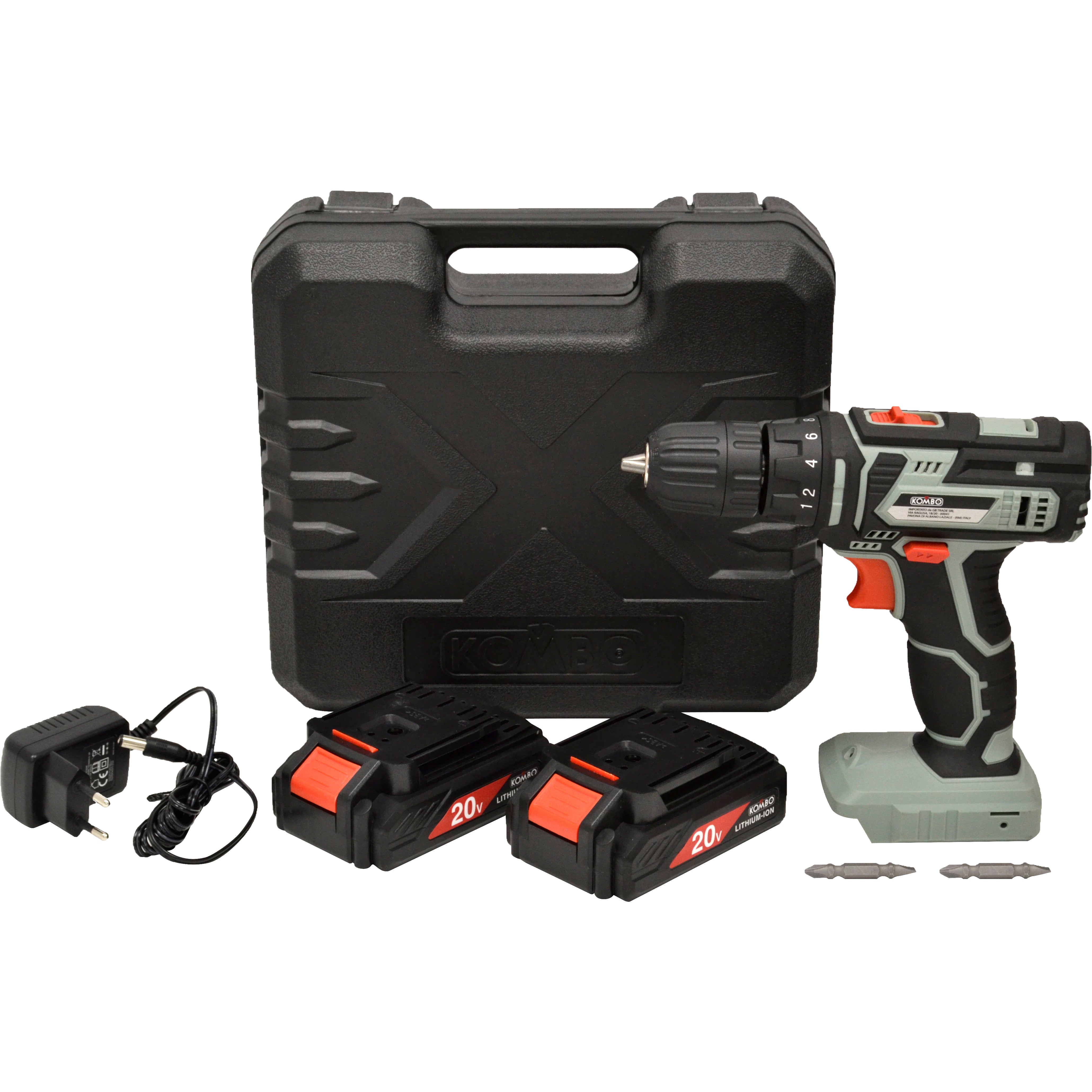 KOMBO Set valigetta trapano/avvitatore cordless 2 batteria 20V