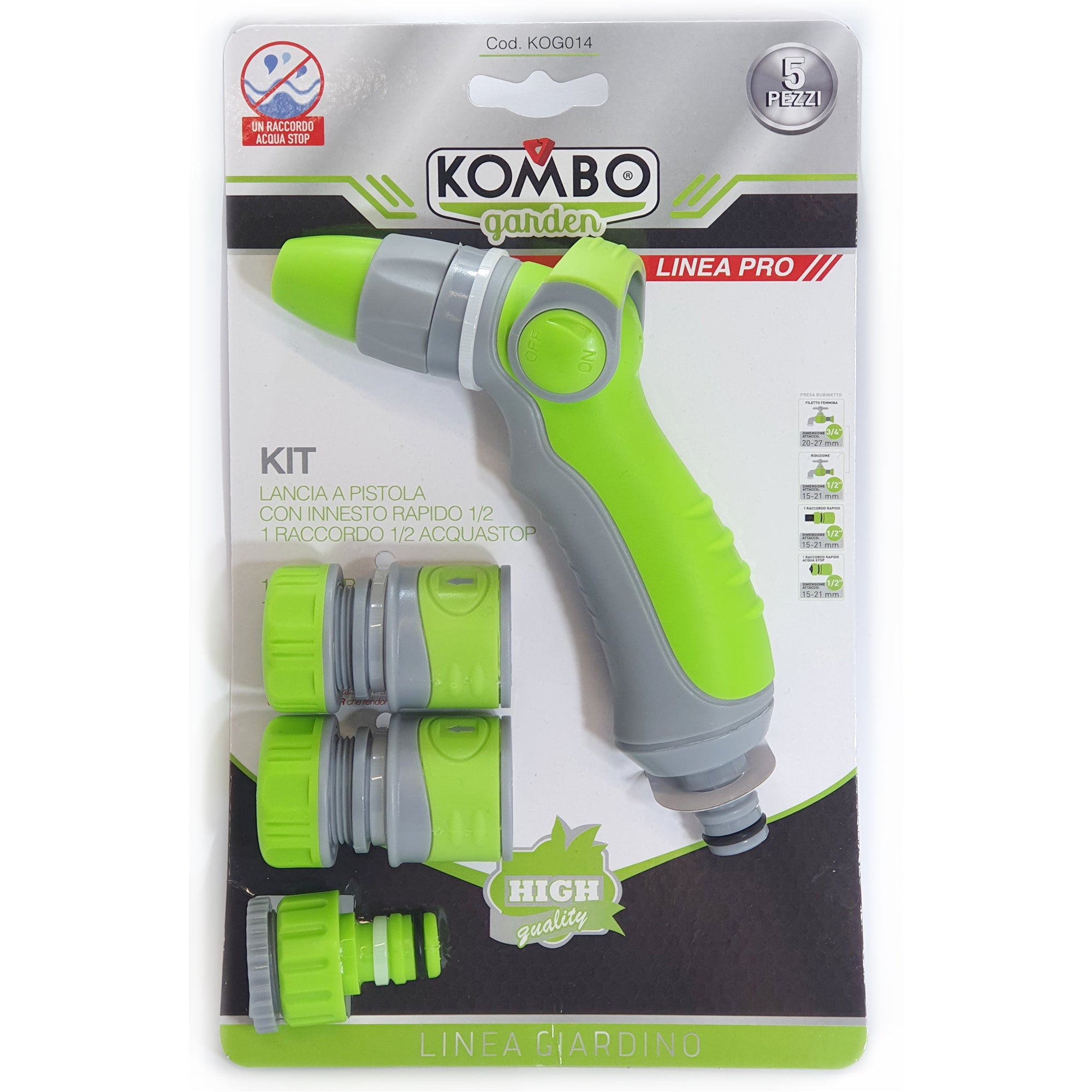 KOMBO Set irrigazione 5 pz con lancia softouch monogetto
