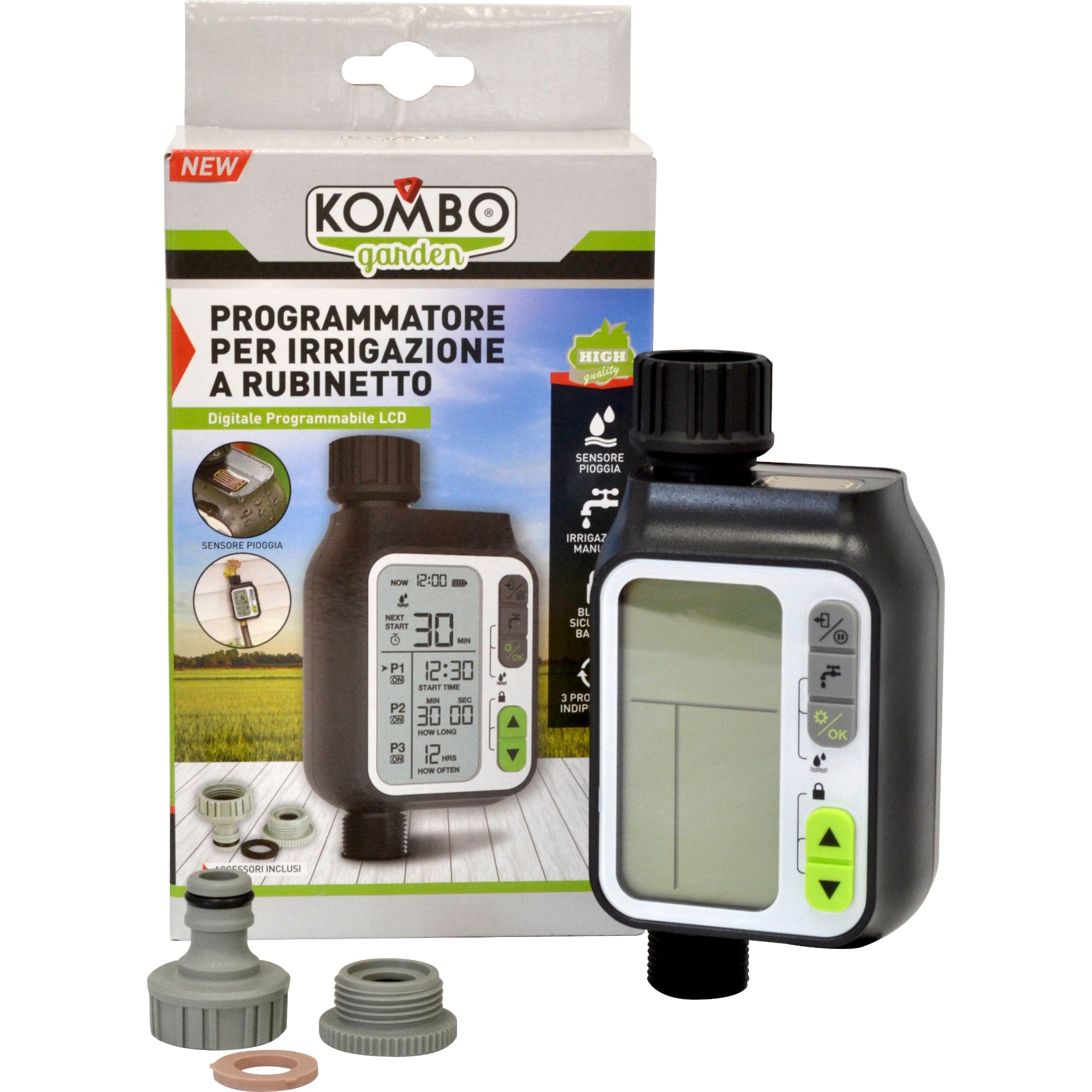 KOMBO Programmatore Irrigazione Digitale LCD 3