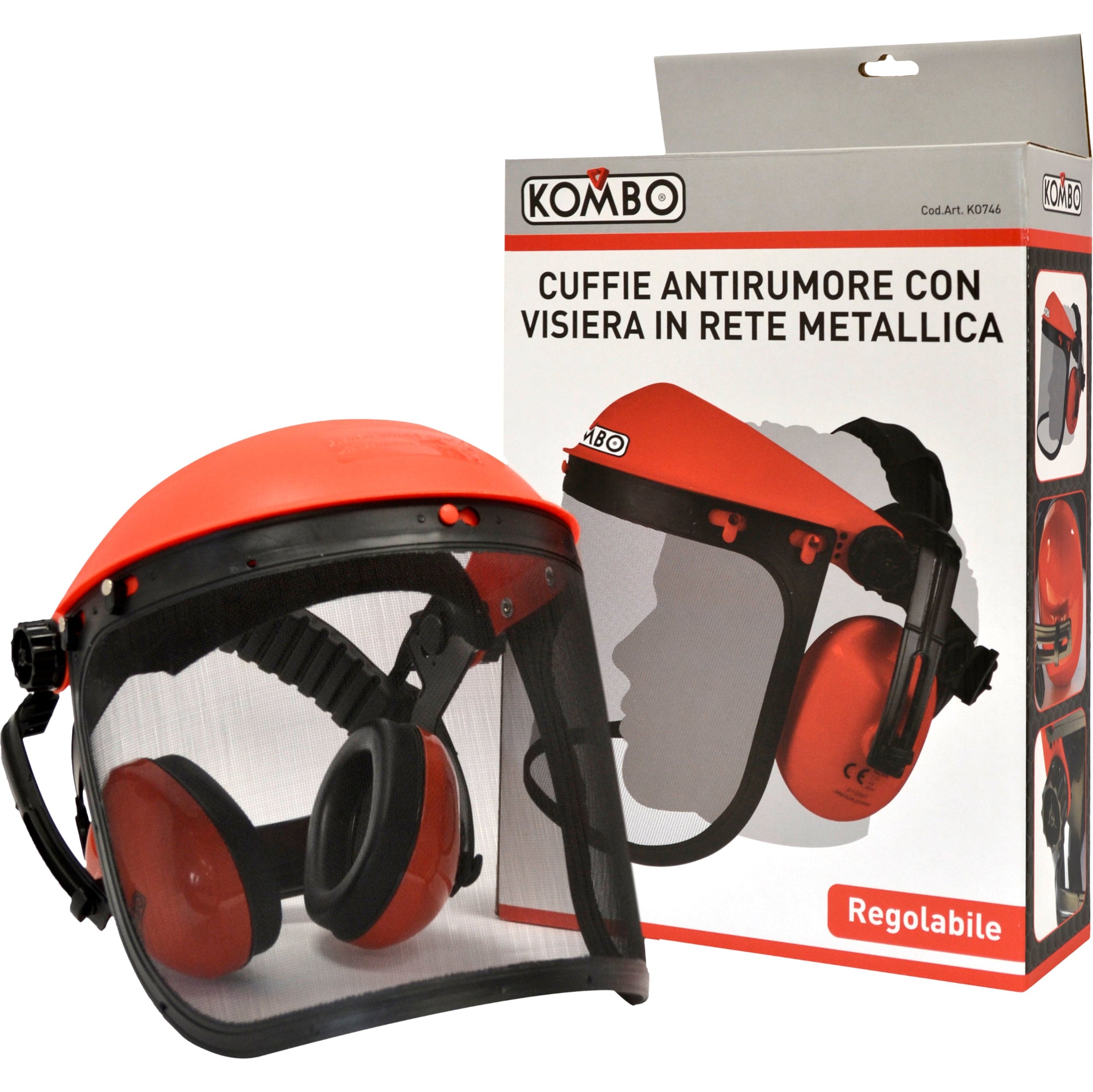 KOMBO Cuffie Antirumore con Visiera in Rete Protezione Professionale