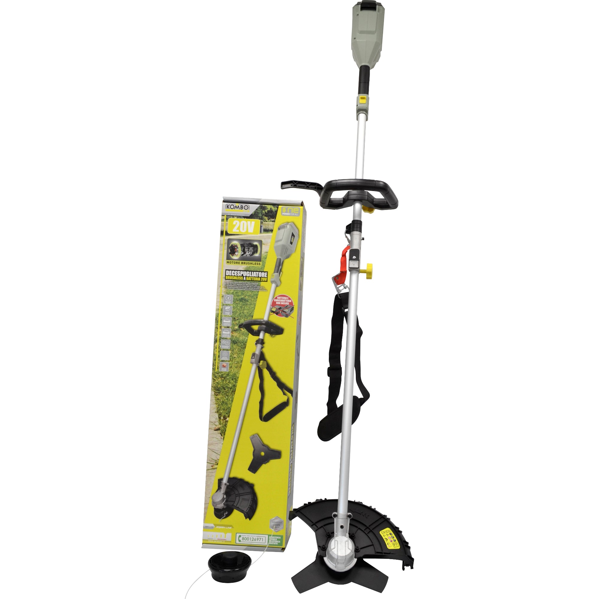 Decespugliatore a batteria 20V KOMBO PRO Brushless con lama 3 denti e testina nylon