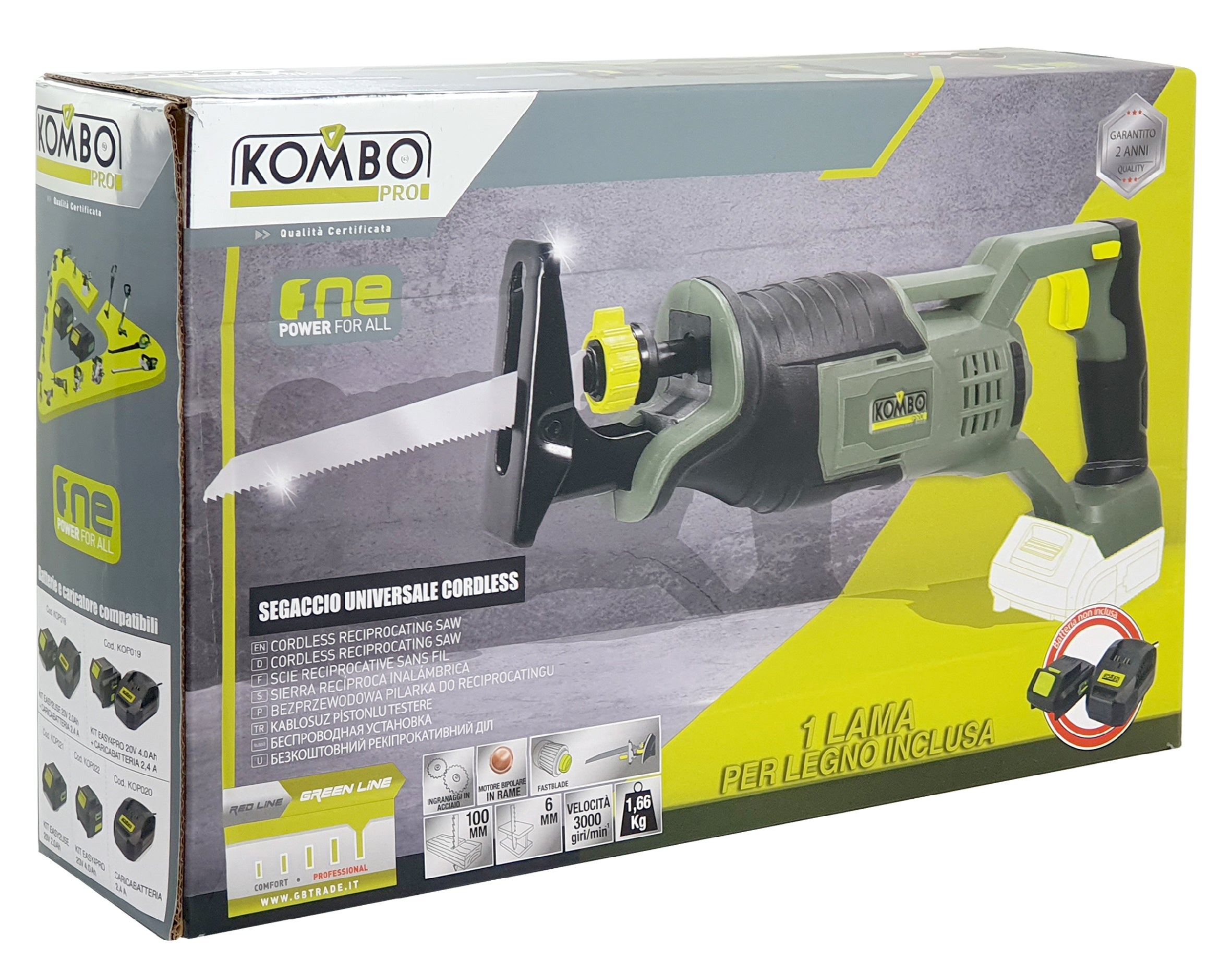 KOMBO PRO Segaccio universale 22 mm cordless 20V