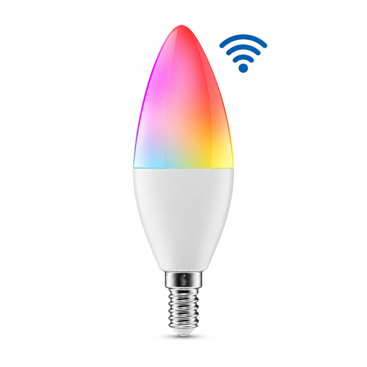 Lampadina LED OMEGA LD193 a forma di candela con luce soffusa RGB.