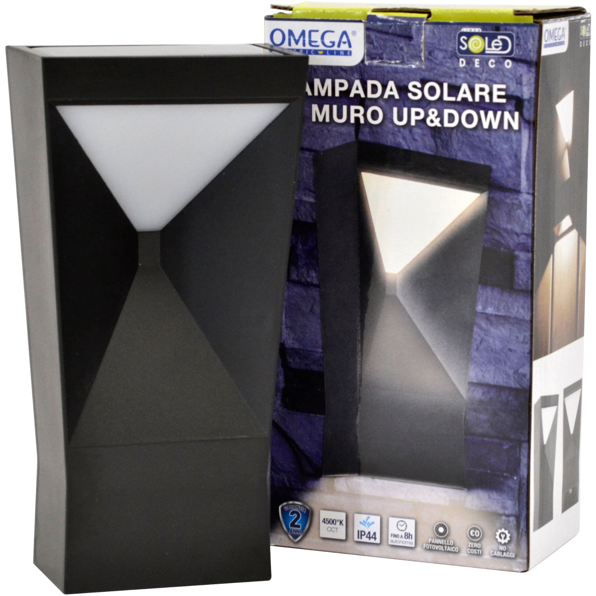 OMEGA Lampada da Muro Solare Up&Down Luce LED 4500K IP44