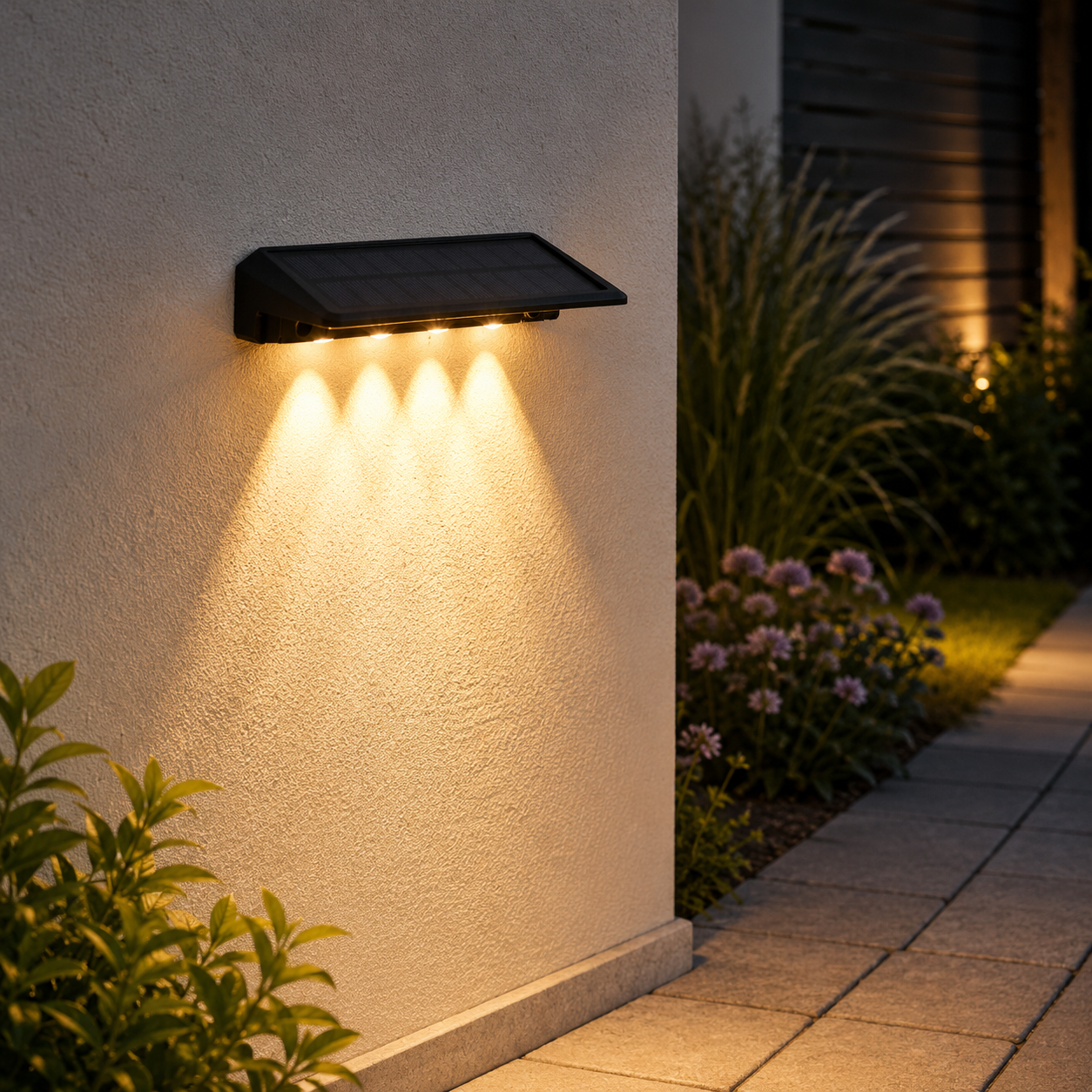 OMEGA Set 2 Faretti Solari da Muro 4 LED 3000K 100LM IP44