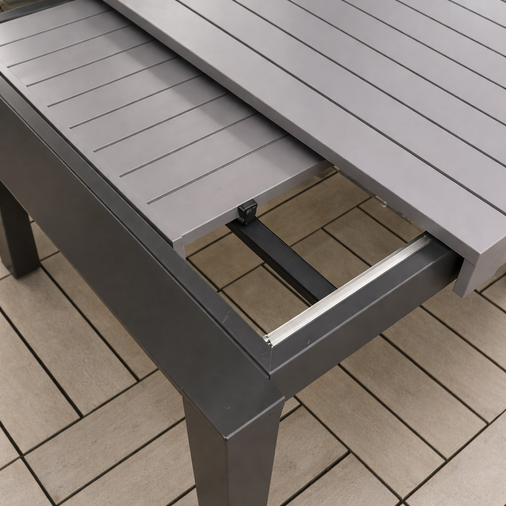 CLIMA NATURA Set Tavolo Zaira Grigio 160-240cm e Sedie Melia