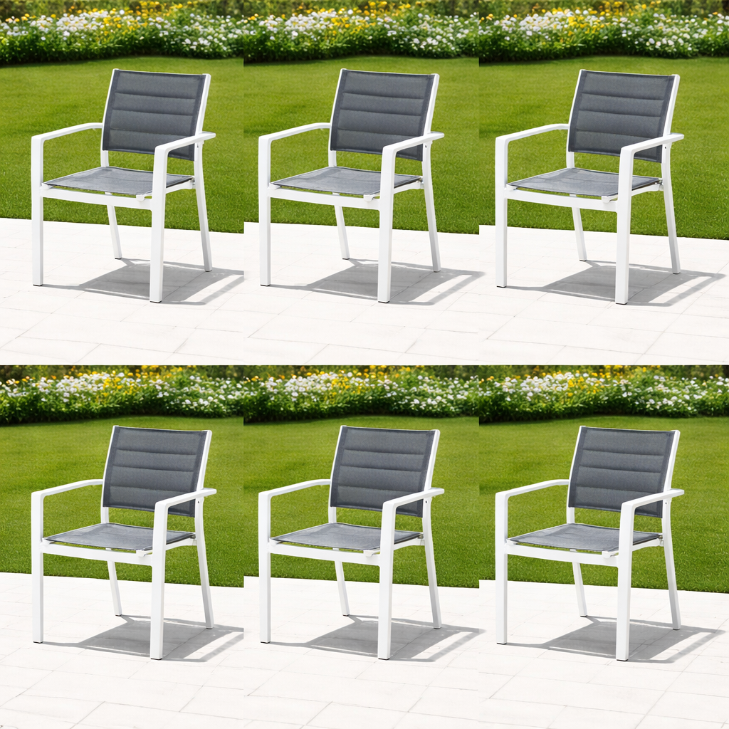 CLIMA NATURA Set Tavolo Zaira Bianco 160-240cm e Sedie Melia