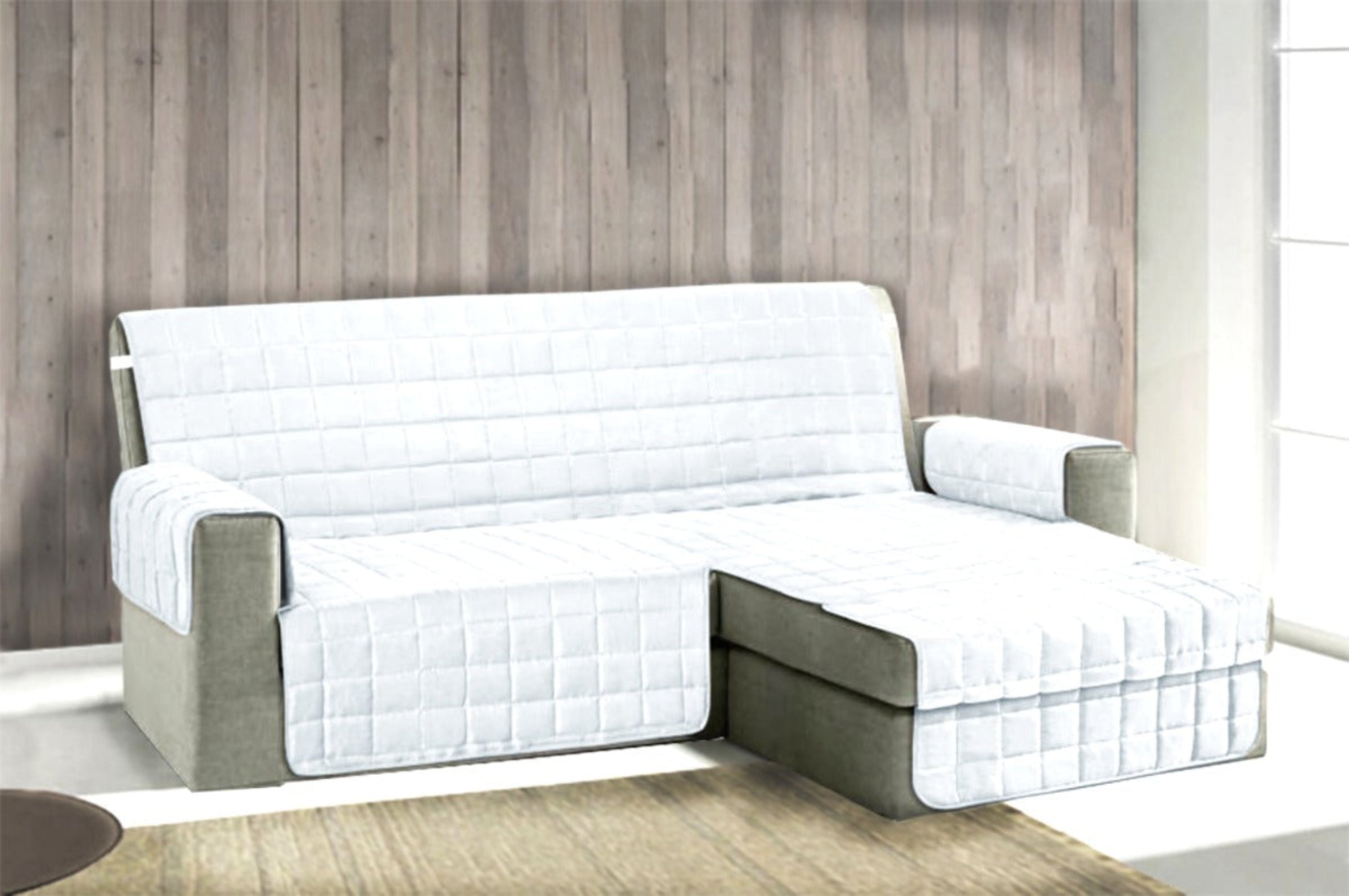 TESS HOME COLLECTION Copridivano Trapuntato Antimacchia con Penisola 3 Posti