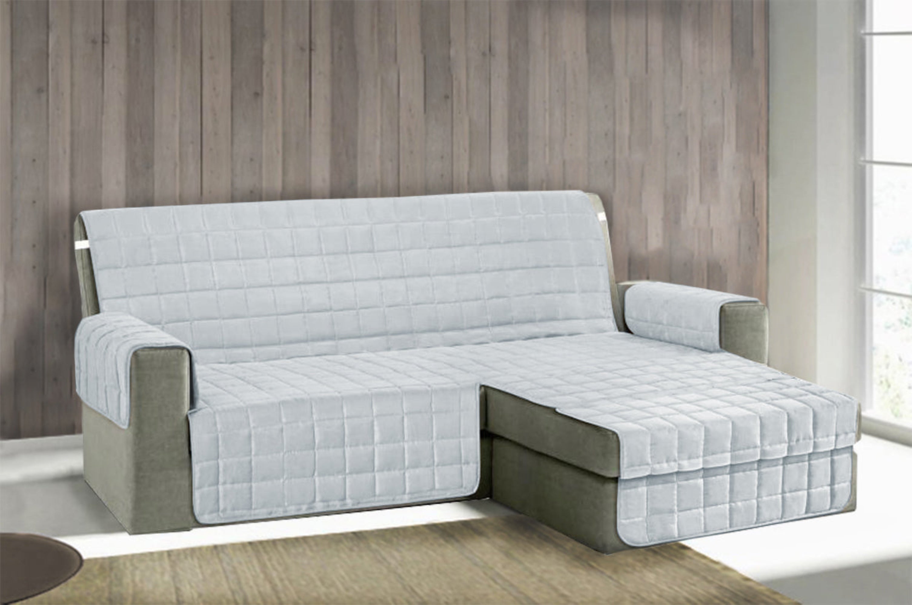 TESS HOME COLLECTION Copridivano Trapuntato Antimacchia con Penisola 4 Posti