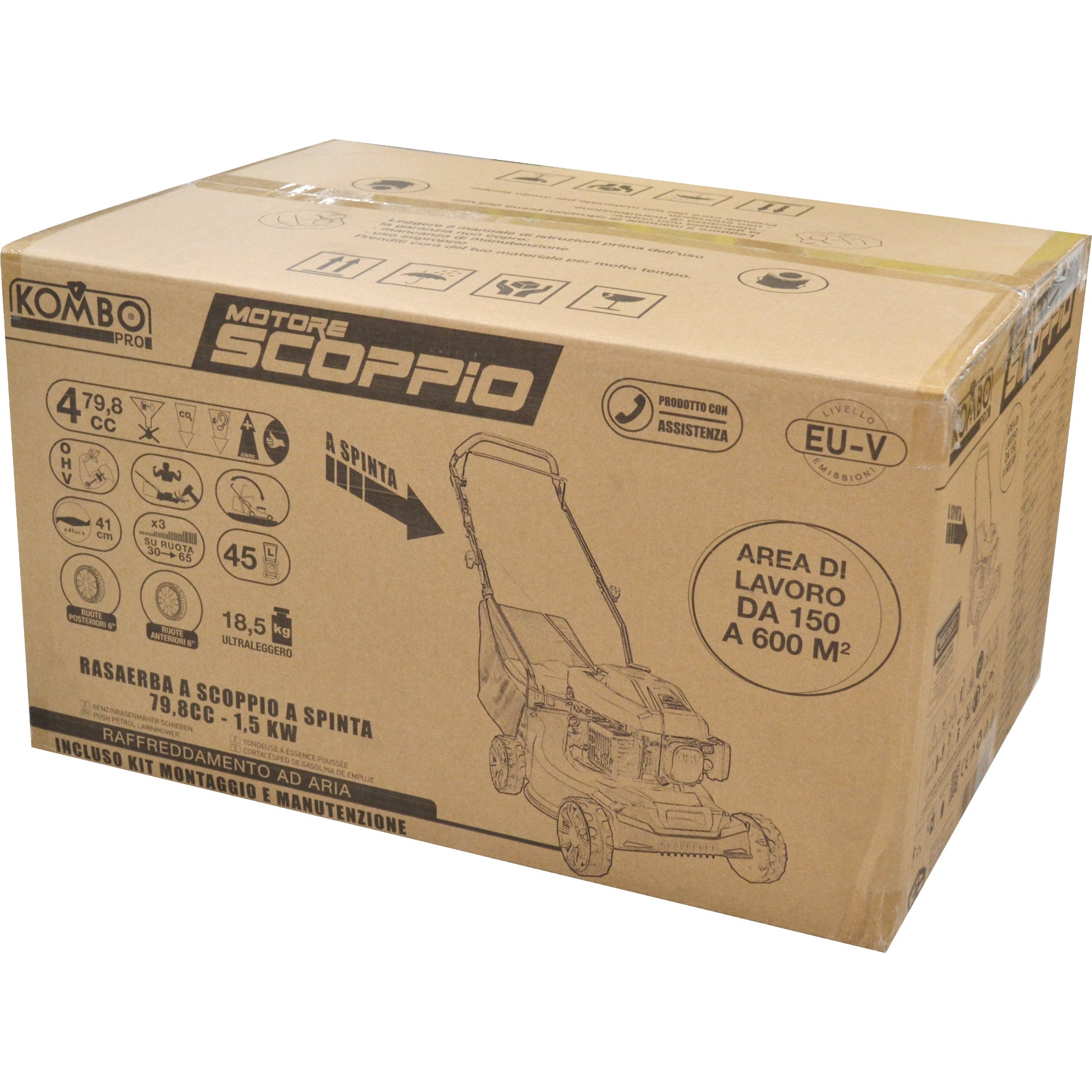 Rasaerba a scoppio KOMBO PRO 79,8cc taglio 41cm motore 4 tempi ultraleggero