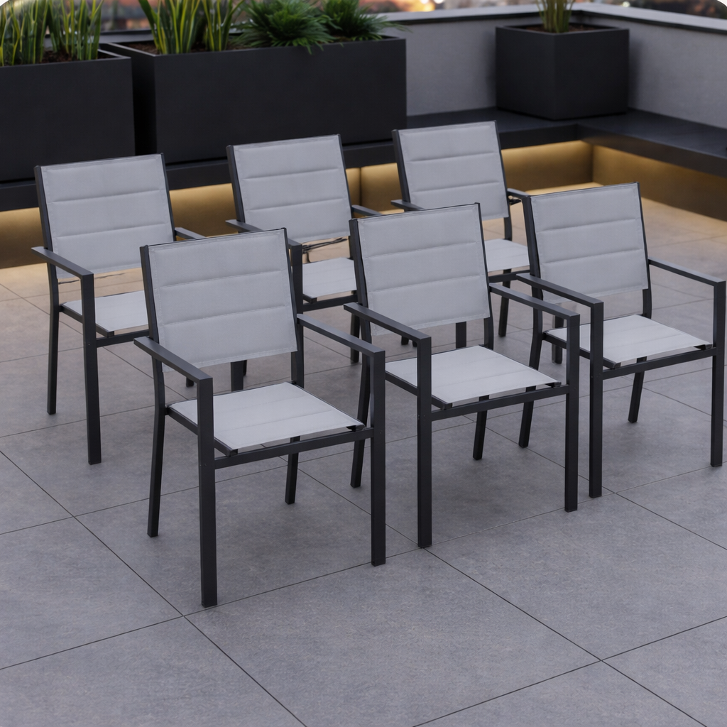 CLIMA NATURA Set Tavolo Zaira Grigio 160-240cm e Sedie Melia