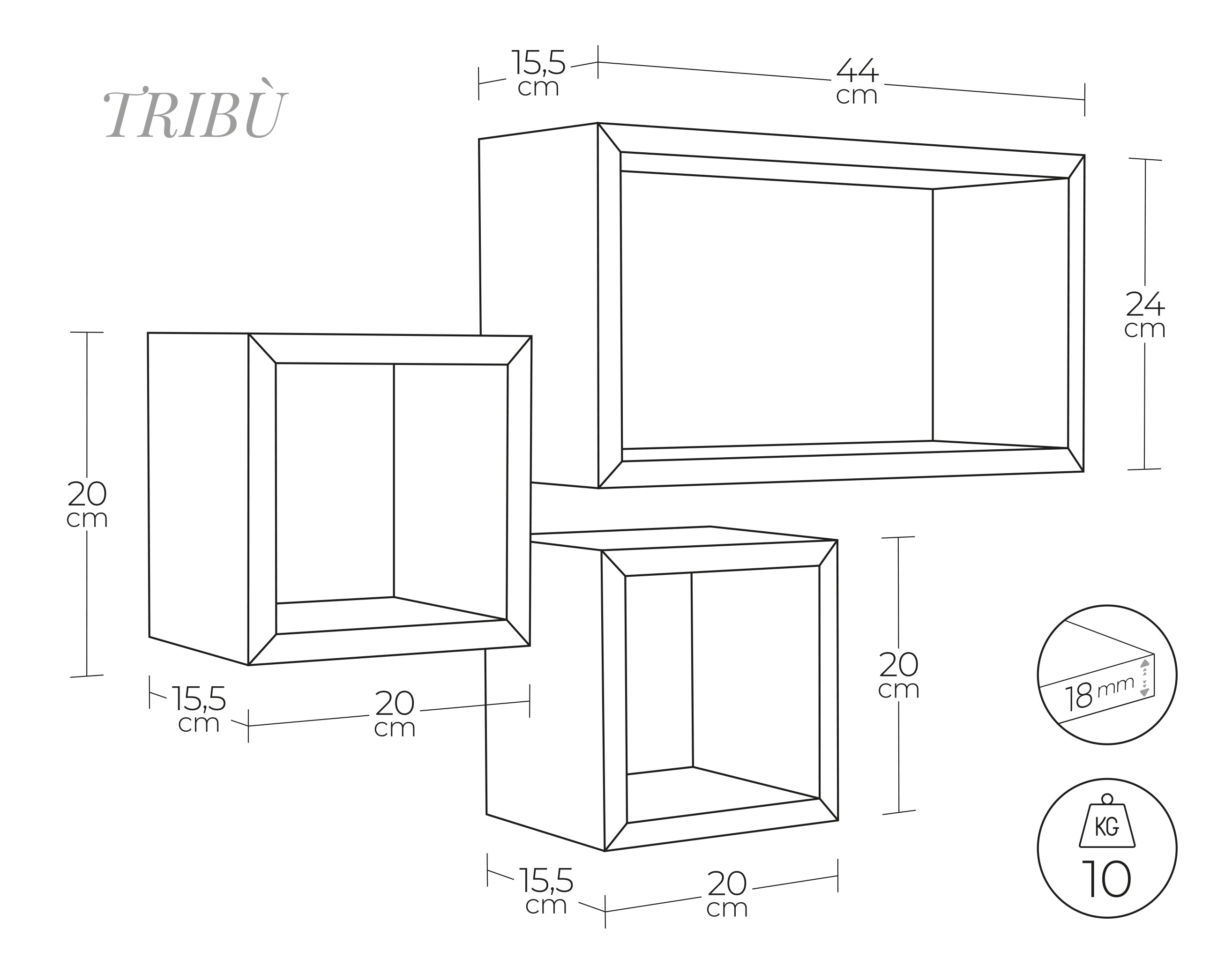 MODULARREDO Mensola da muro Tribù