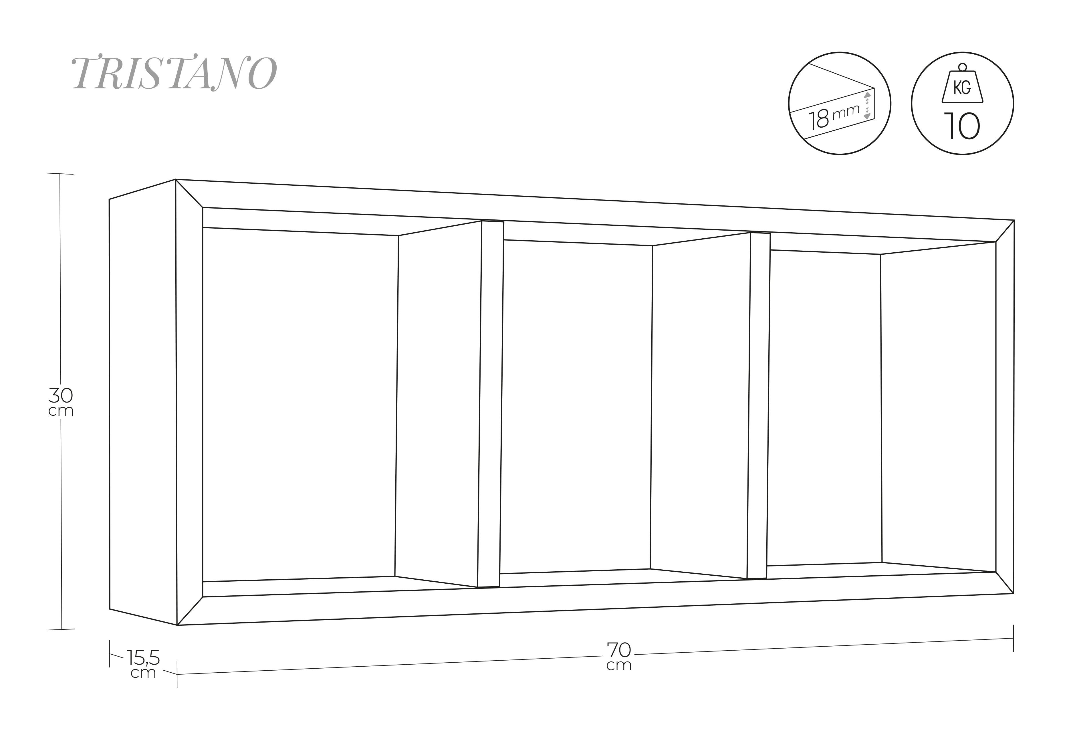 MODULARREDO Mensola da muro Tristano