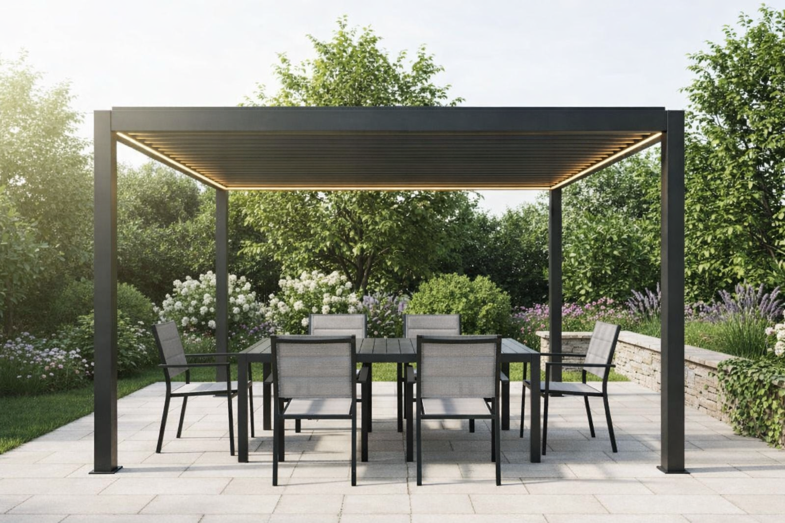 CLIMA NATURA Set Tavolo Zaira Grigio 160-240cm e Sedie Melia
