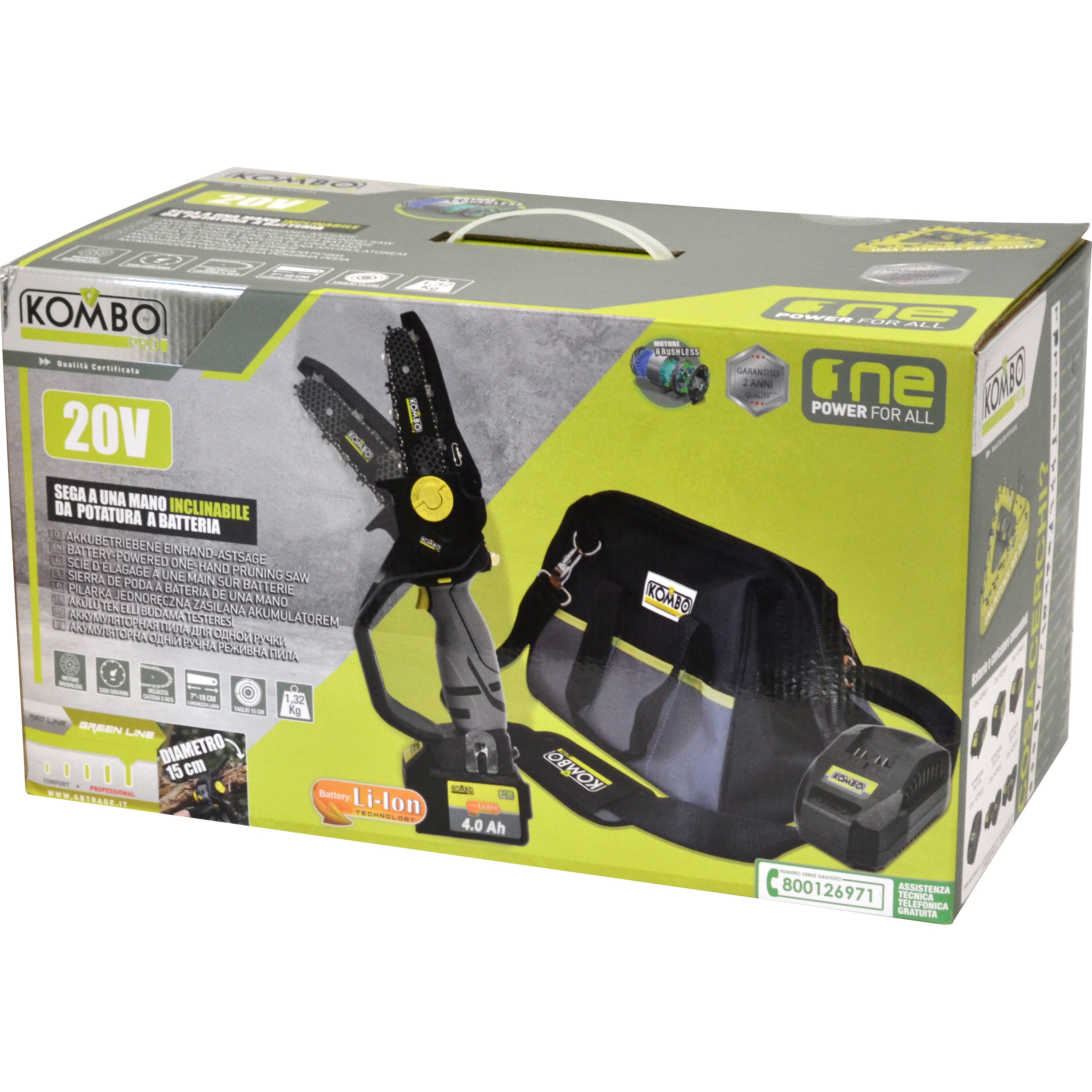 KOMBO PRO Sega cordless con batteria da 4.0Ah 20V