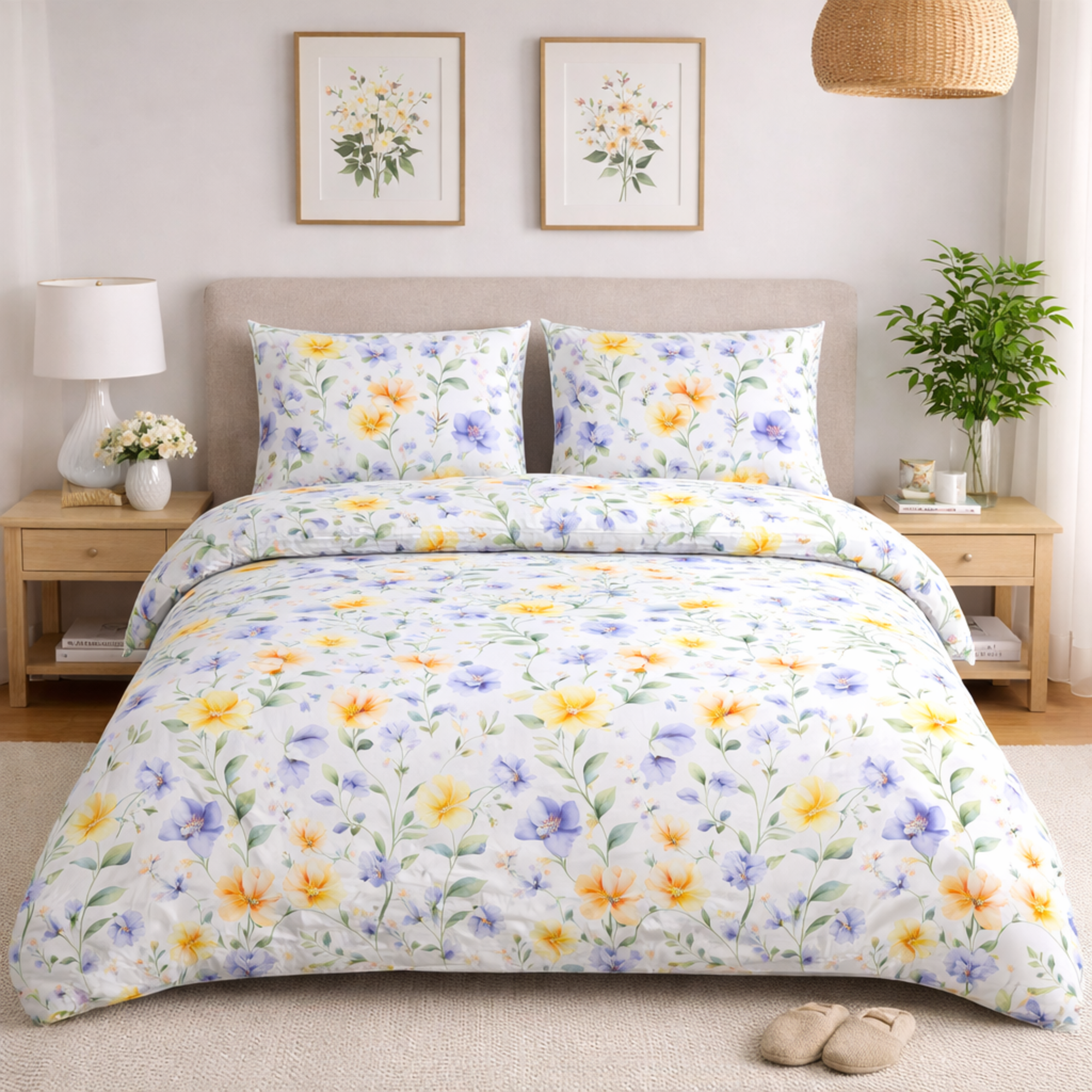 UNO CASA DESIGN Completo letto e Copripiumino Dec.Bracciano 100% Cotone stampato