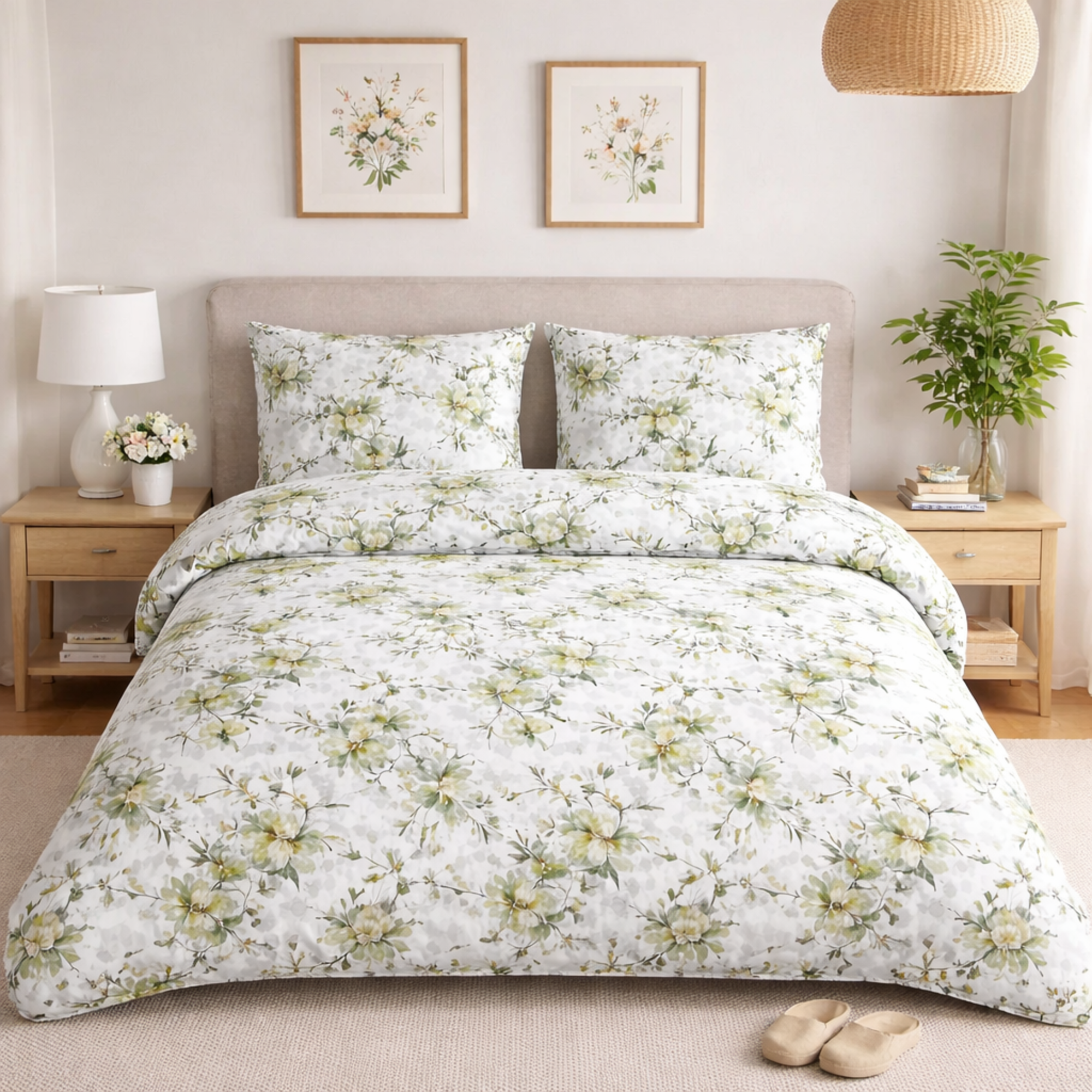 UNO CASA DESIGN Completo Letto Matrimoniale Dec.Monaci in 100% Cotone Stampato