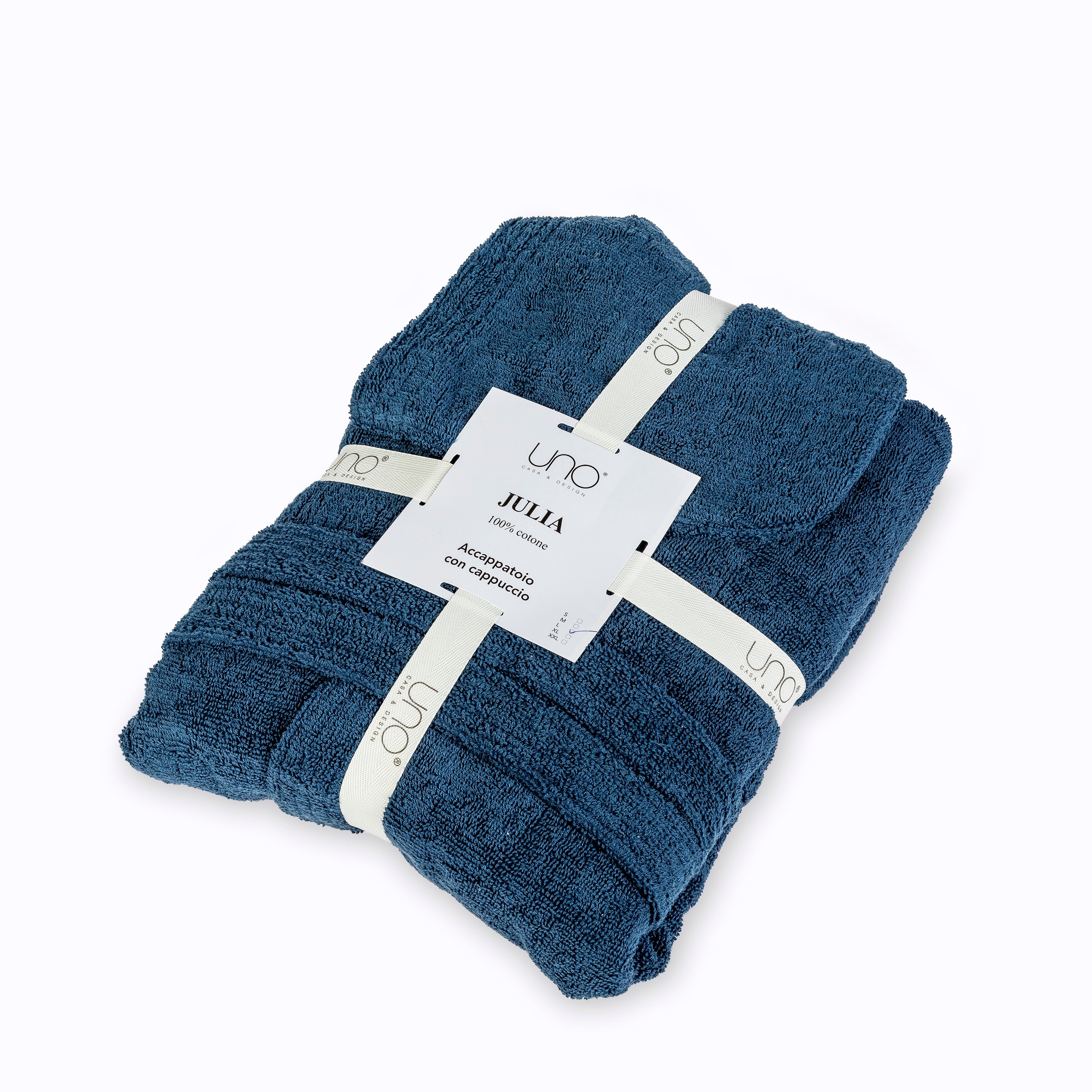 UNO DESIGN Accappatoio con Cappuccio Julia in Spugna di Puro Cotone 400 gr