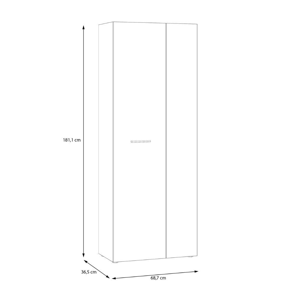 EGO ARREDO Armadio Multiuso Teodoro 2 Ante Con Portascope  E 1 Anta